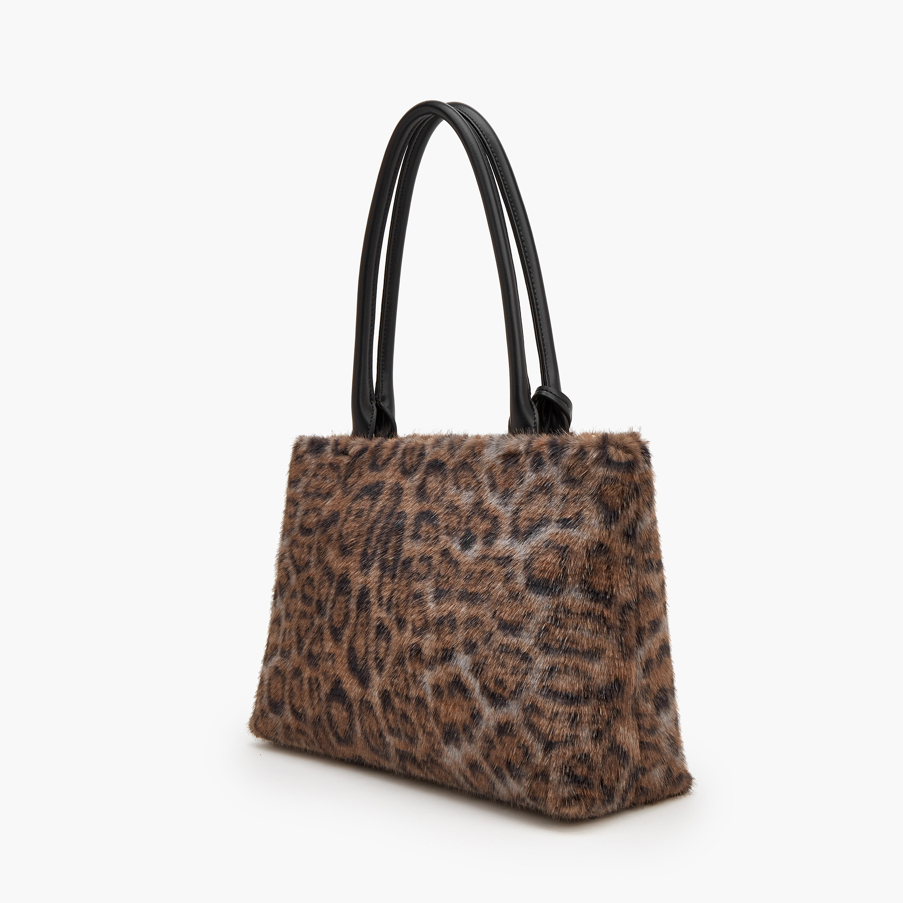 Celeste Animal Print Faux Fur Tote Bag with Zip Closure-women-bagsandwallets-handbags-image-4
