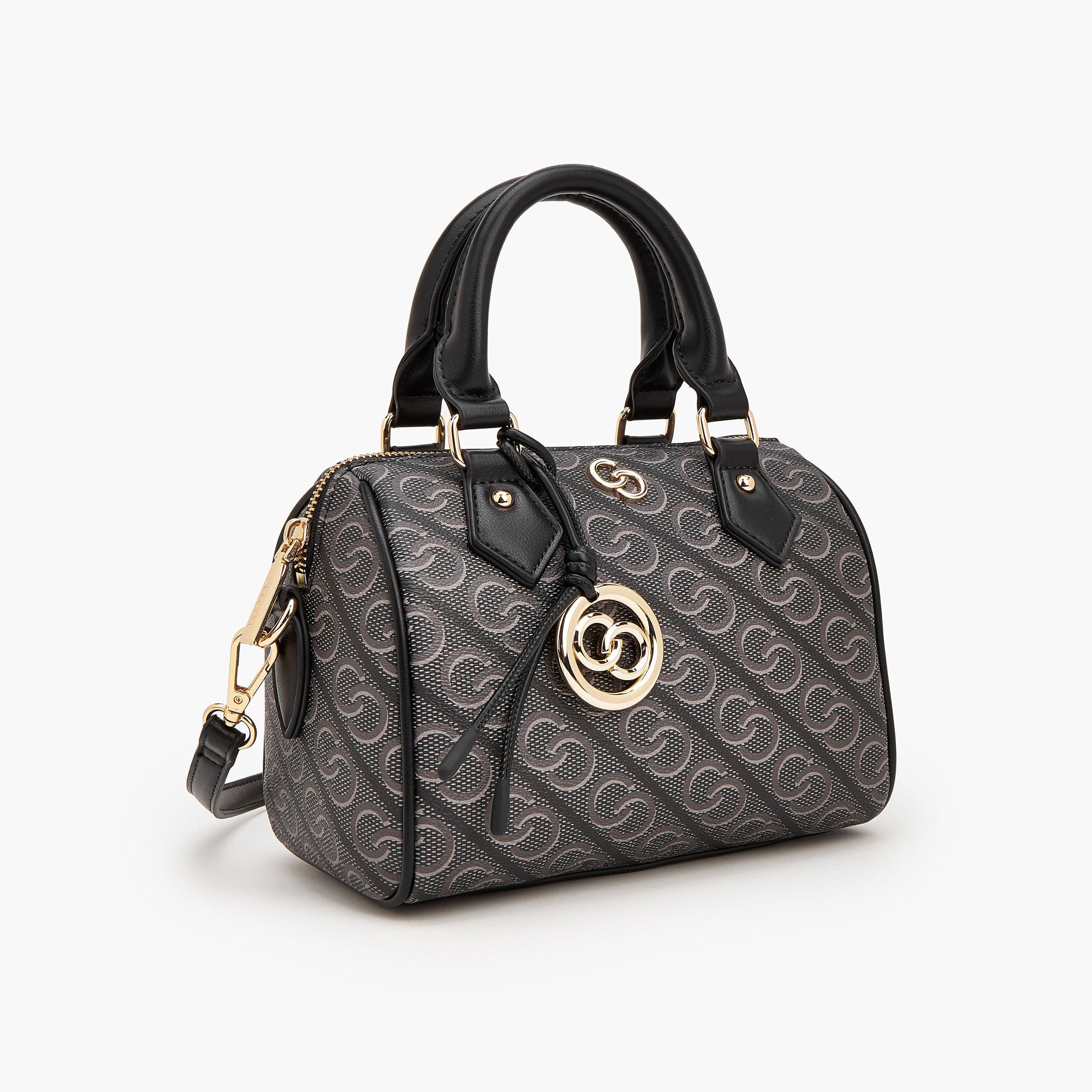 Celeste Monogram Print Bowler Bag with Detachable Strap-women-bagsandwallets-handbags-image-2