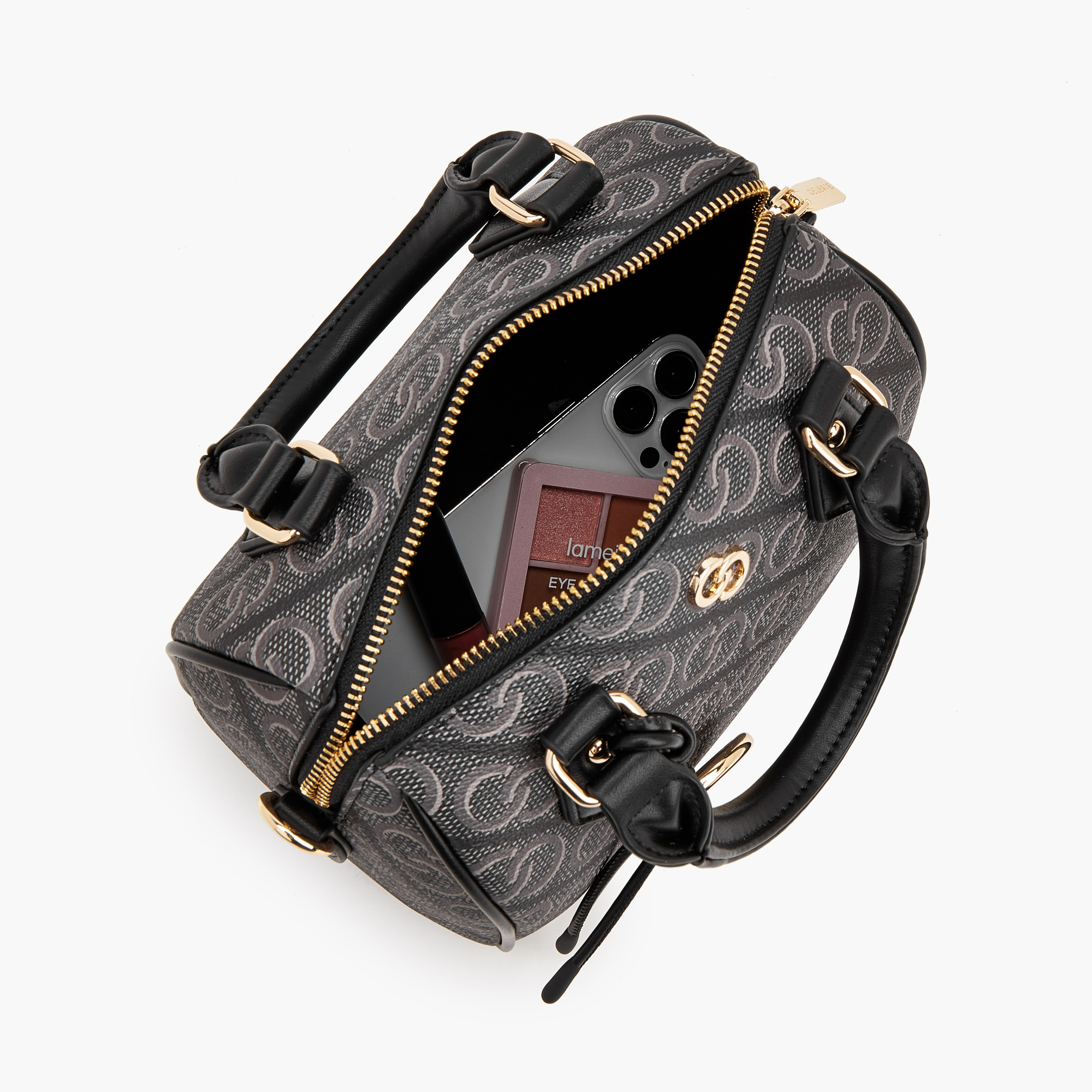 Celeste Monogram Print Bowler Bag with Detachable Strap-women-bagsandwallets-handbags-image-7