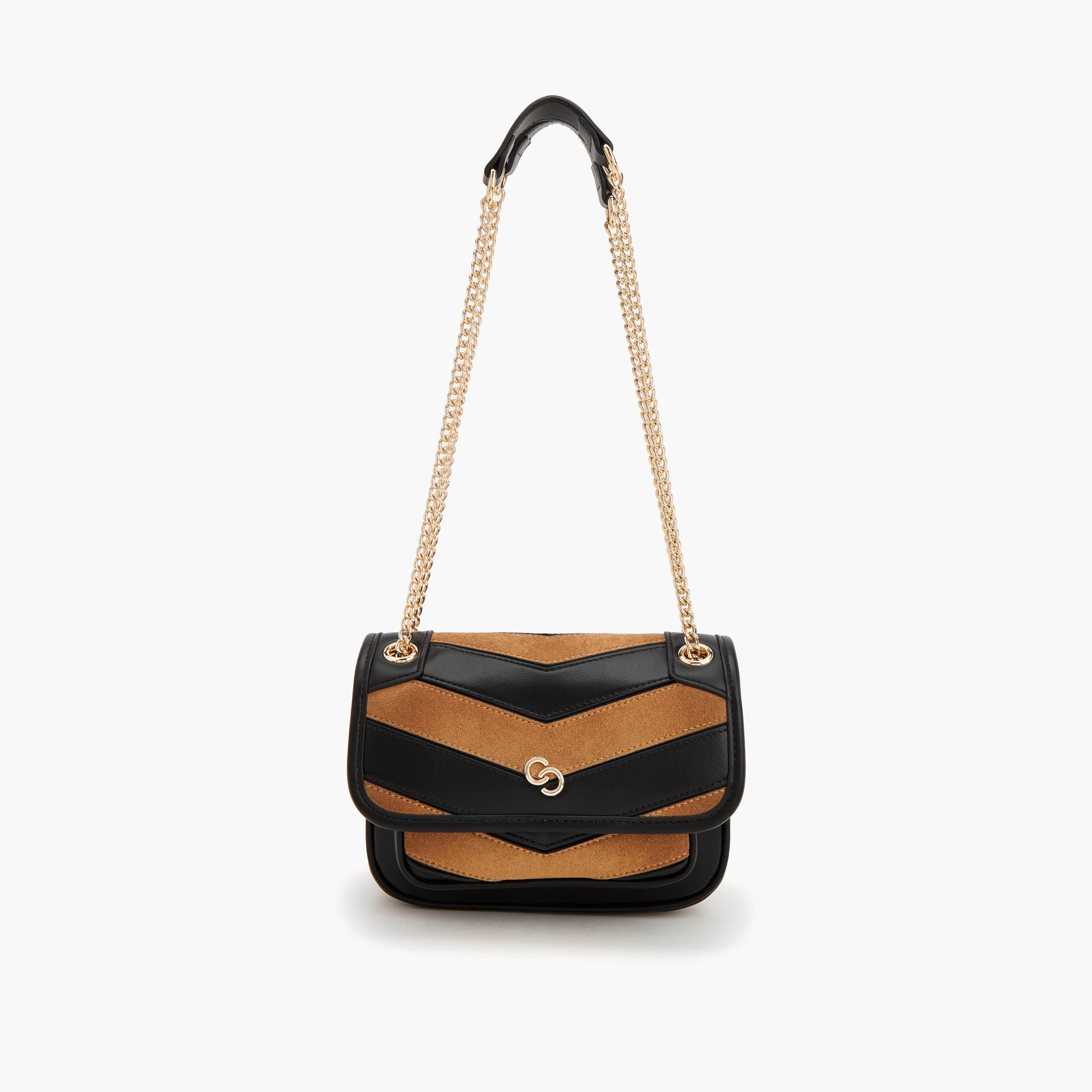 حقيبة كروس شيفرون شمواه بحزام سلسلة من سيليست-women-bagsandwallets-handbags-image-1