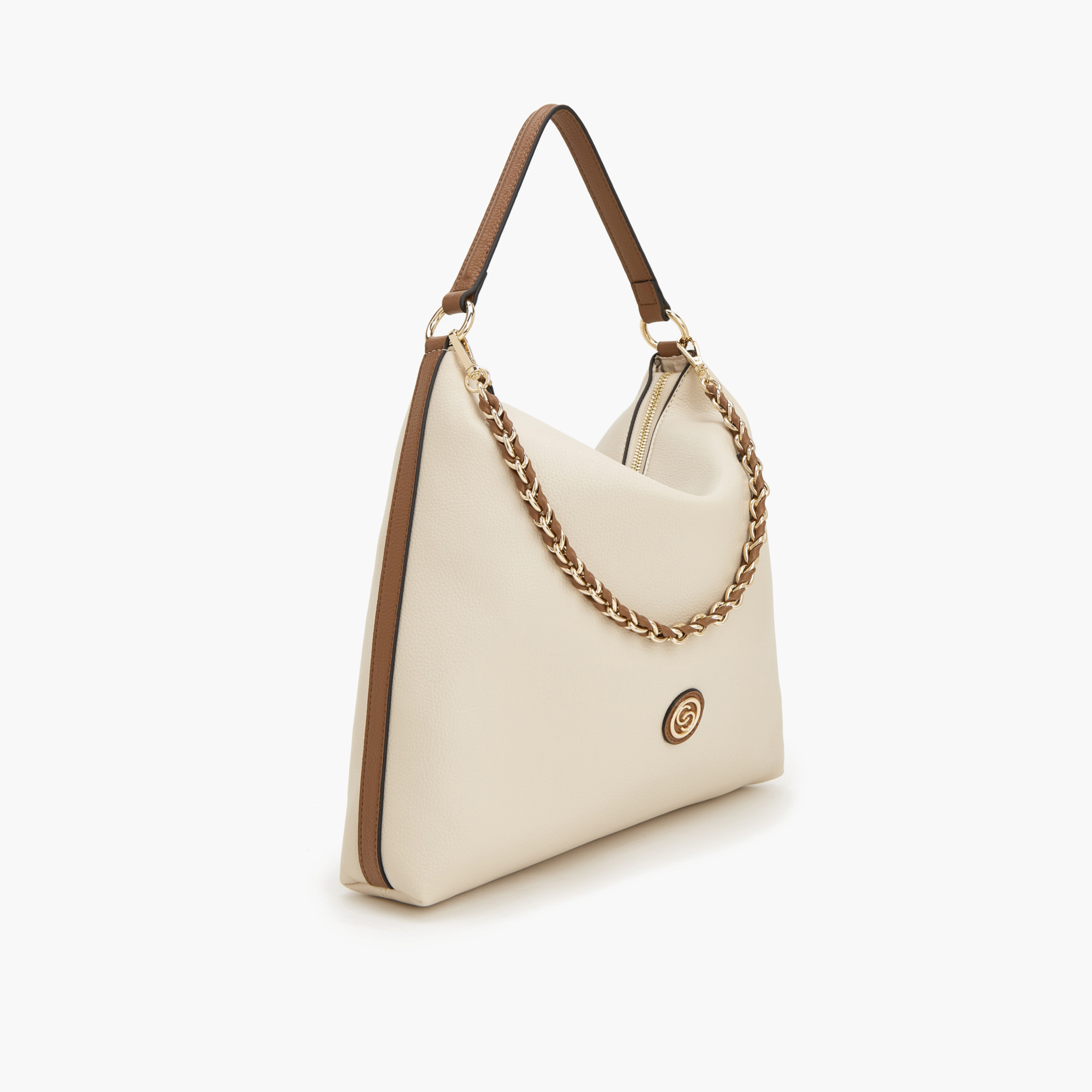Celeste Textured Shoulder Bag with Chain Accent-women-bagsandwallets-handbags-image-3