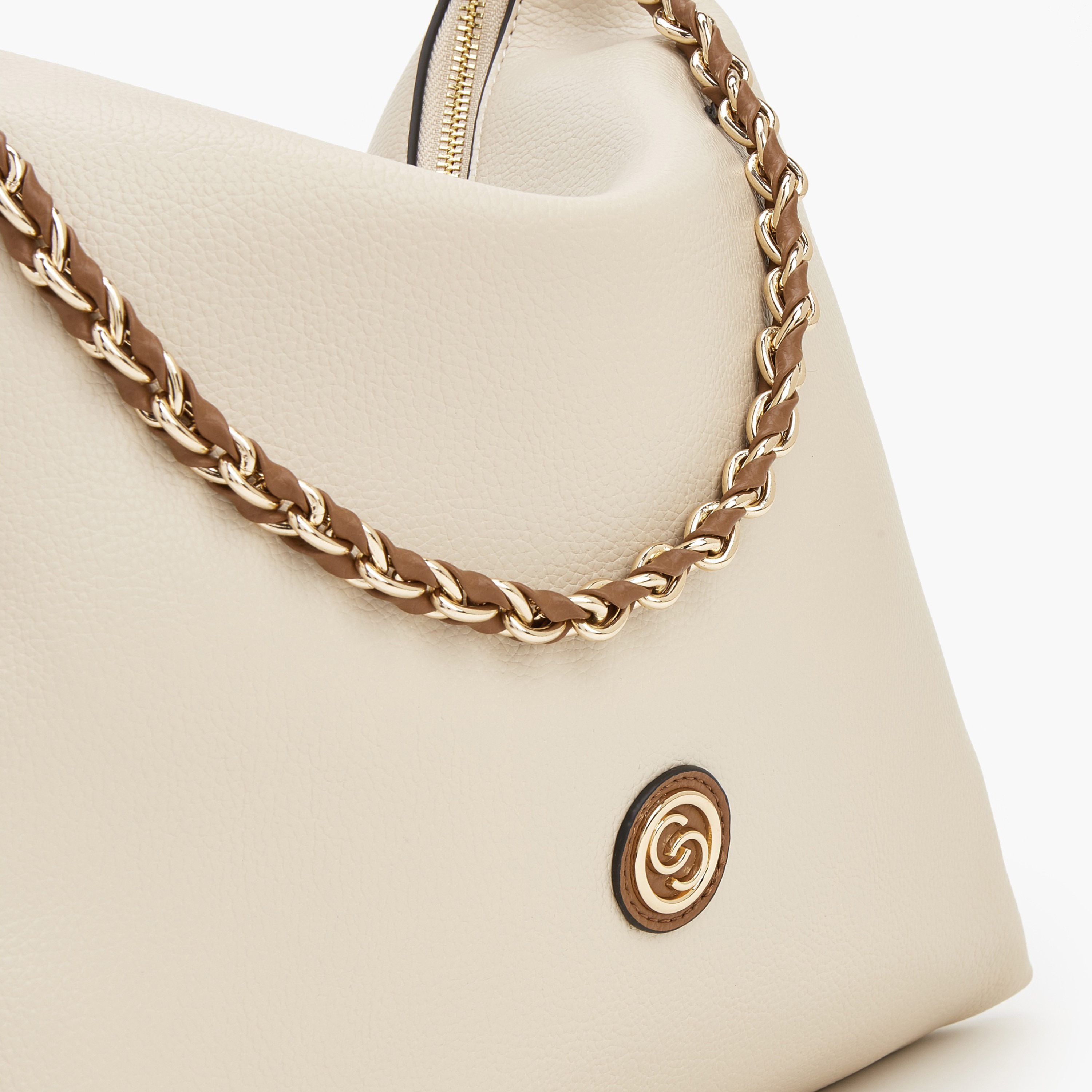 Celeste Textured Shoulder Bag with Chain Accent-women-bagsandwallets-handbags-image-4
