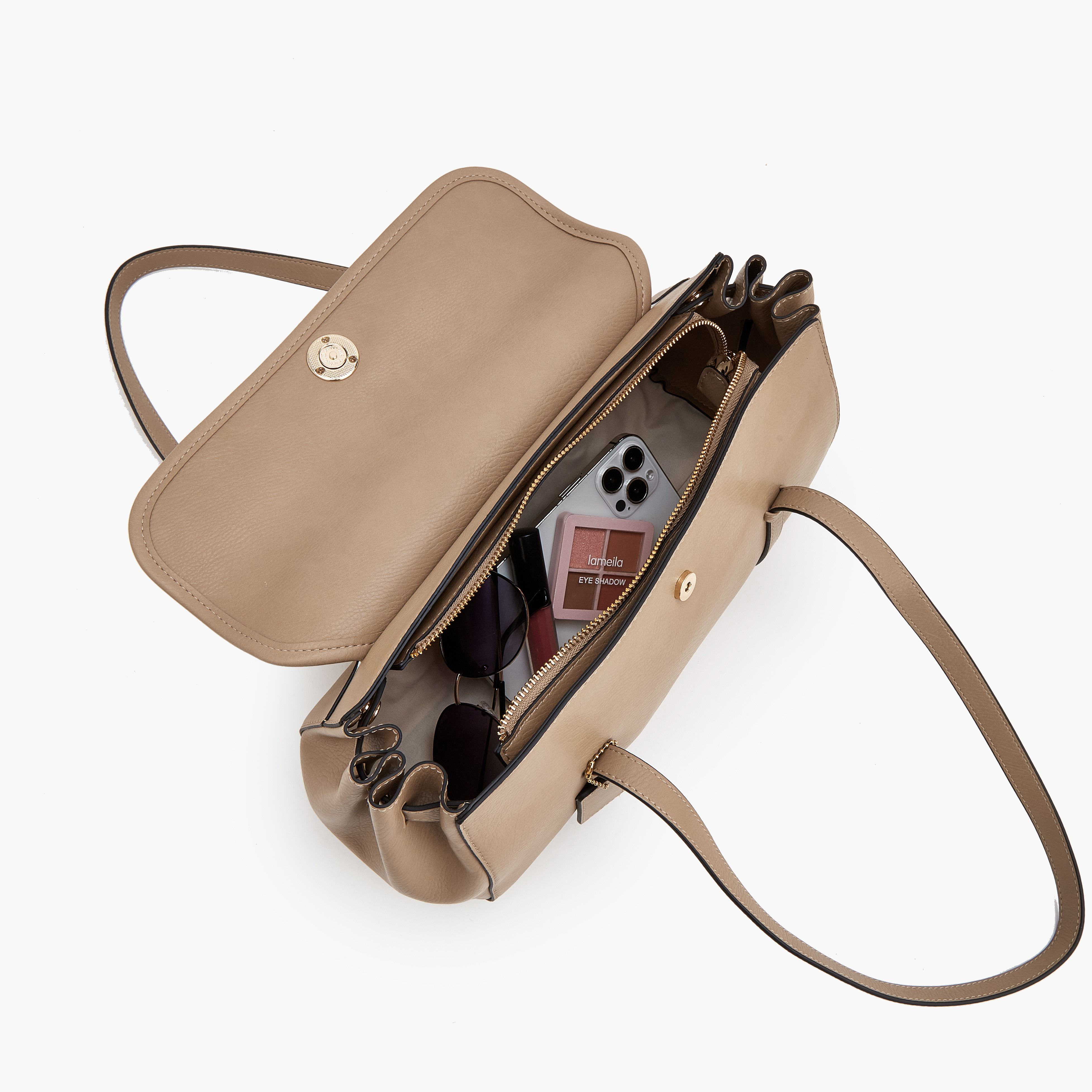 Le Confort Solid Tote Bag with Magnetic Closure-women-bagsandwallets-handbags-image-7