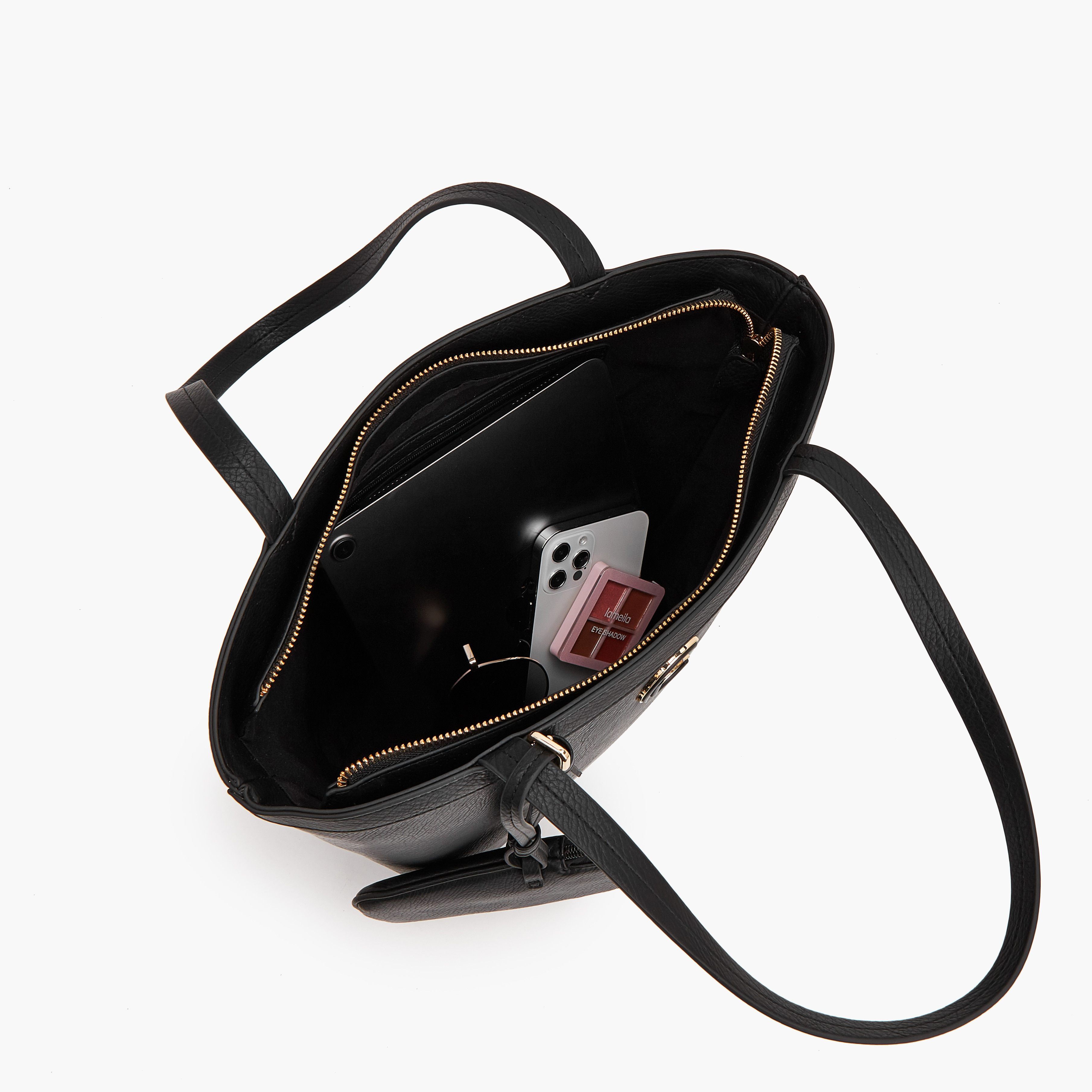 Le Confort Textured Tote Bag with Pouch-women-bagsandwallets-handbags-image-7