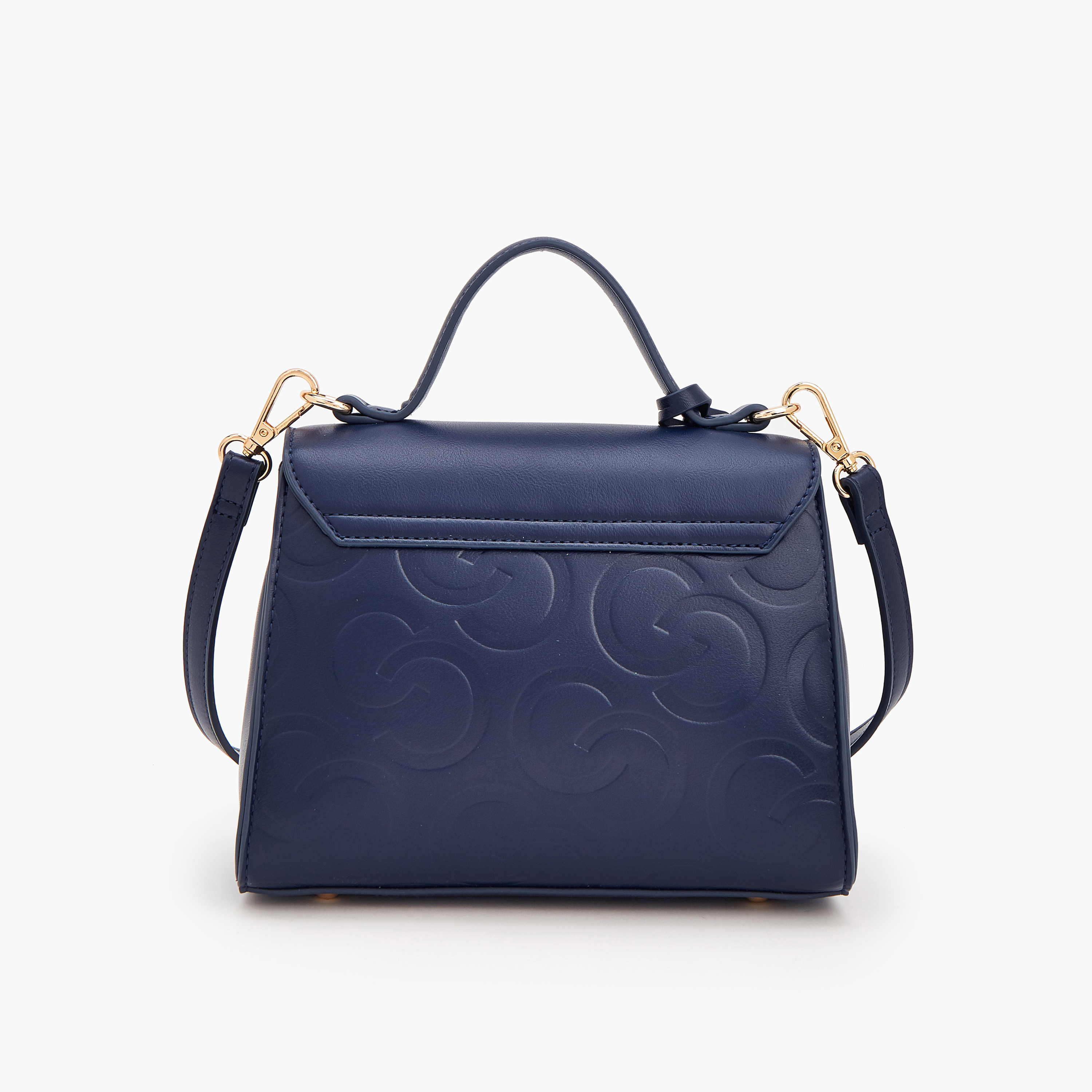 Celeste Monogram Embossed Satchel Bag with Metalli Accent-women-bagsandwallets-handbags-image-4