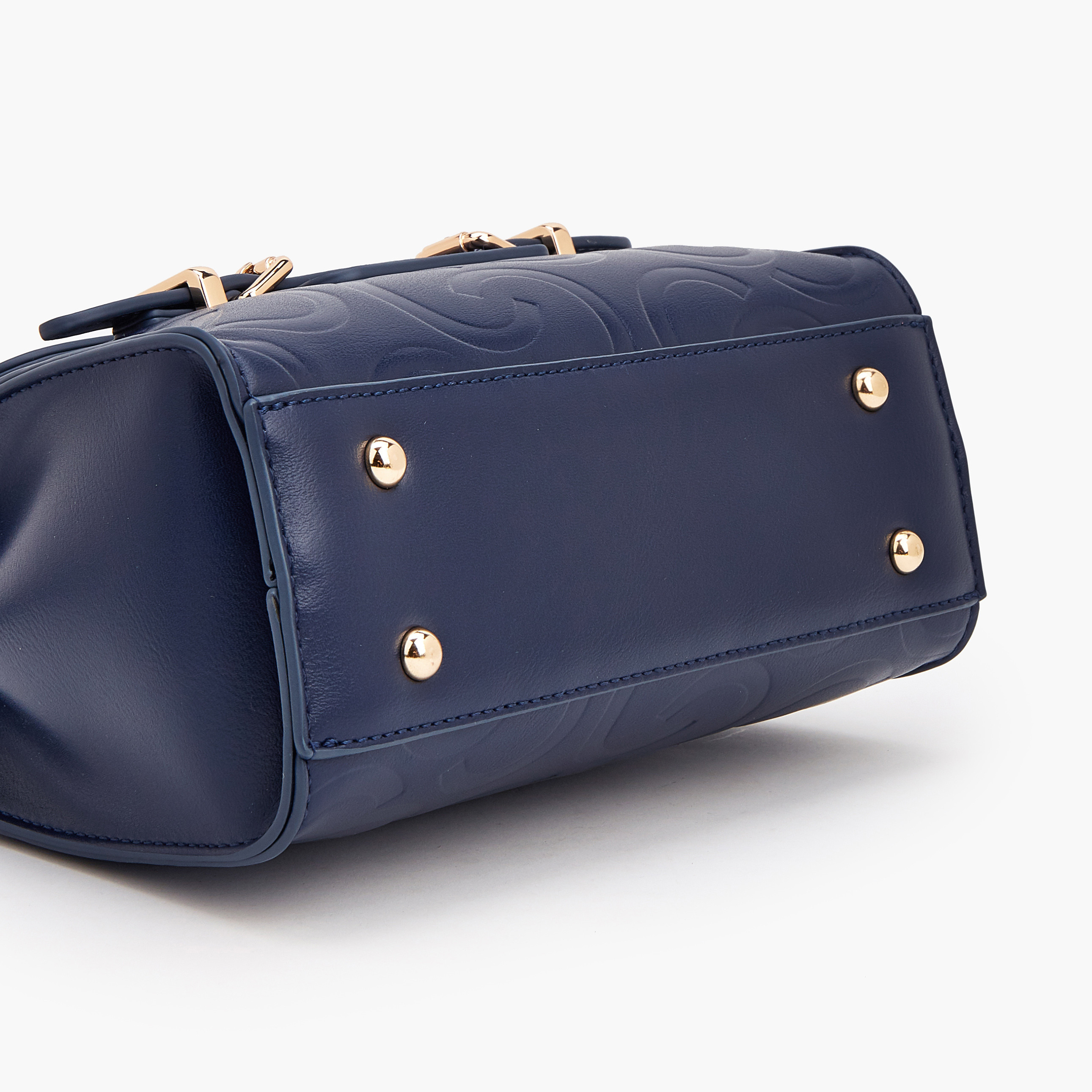 Celeste Monogram Embossed Satchel Bag with Metalli Accent-women-bagsandwallets-handbags-image-6