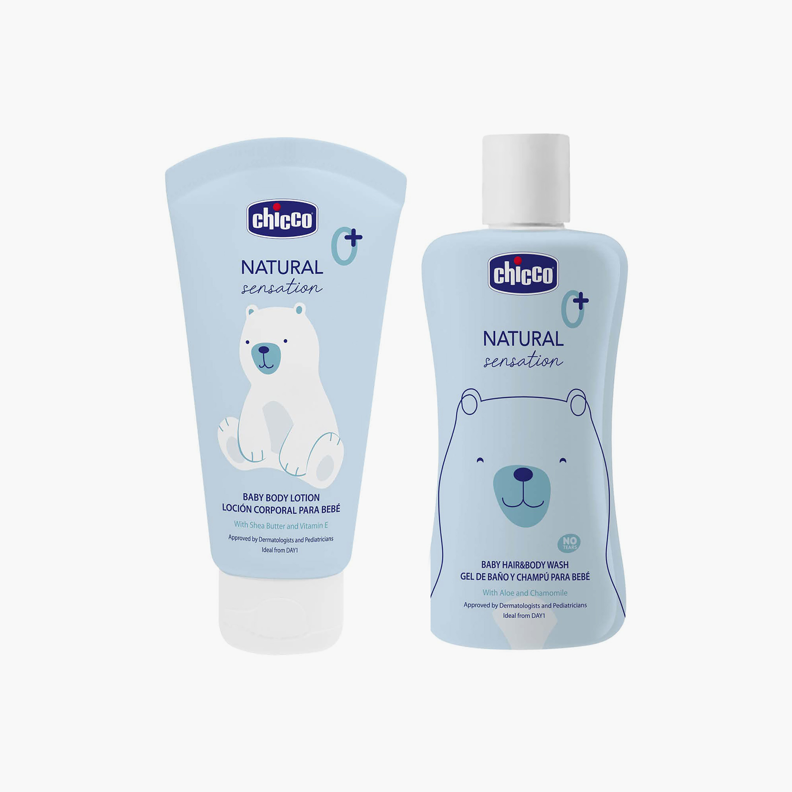 Chicco Natural Sensation Daily Care Body Lotion with Body & Hair Cleanser Set-baby-bathandcare-hairbodyskincare-image-1