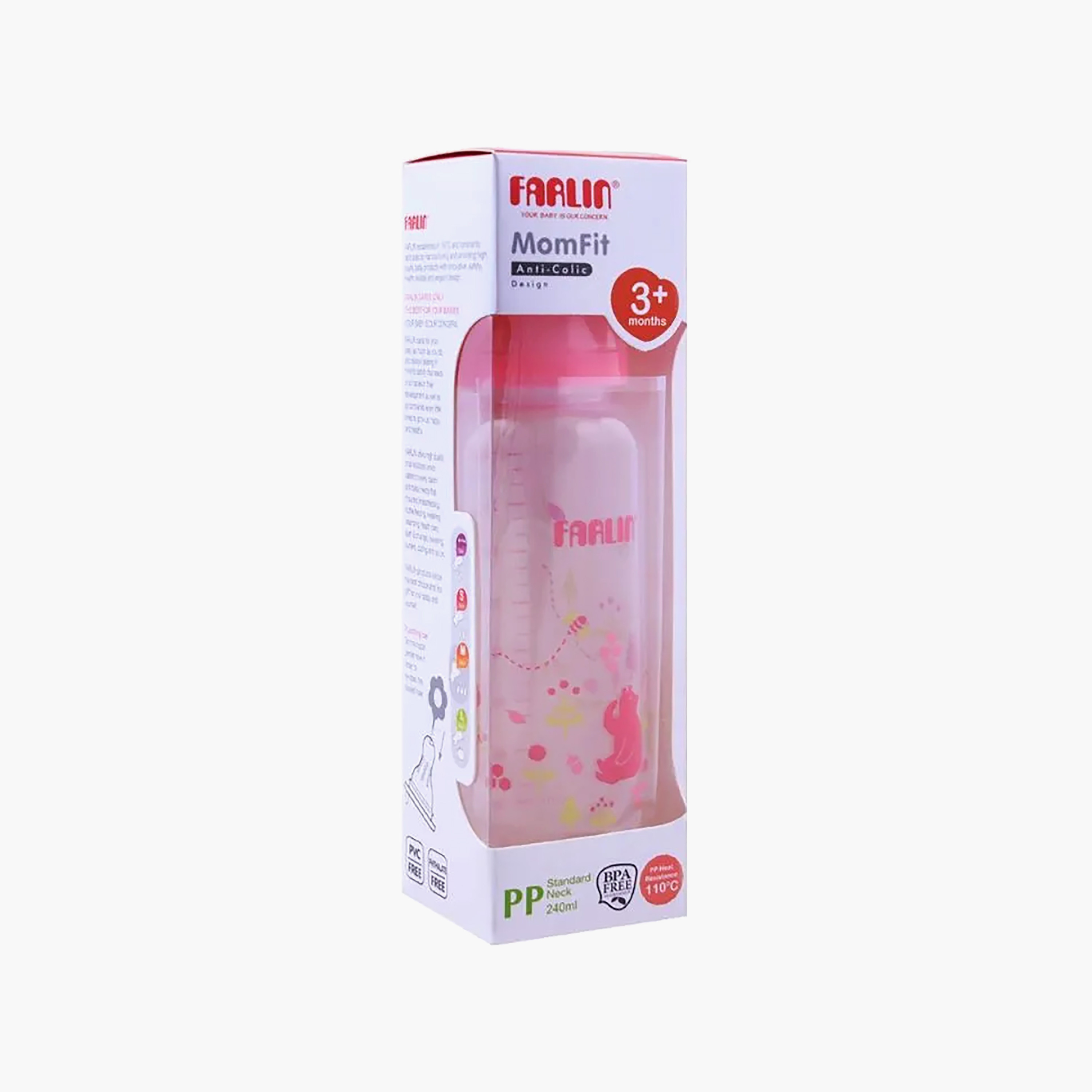 Farlin PP Standard Neck Feeding Bottle with Silicone Nipple - 240 ml-baby-feeding-feedingbottles-bottlesandteats-image-3