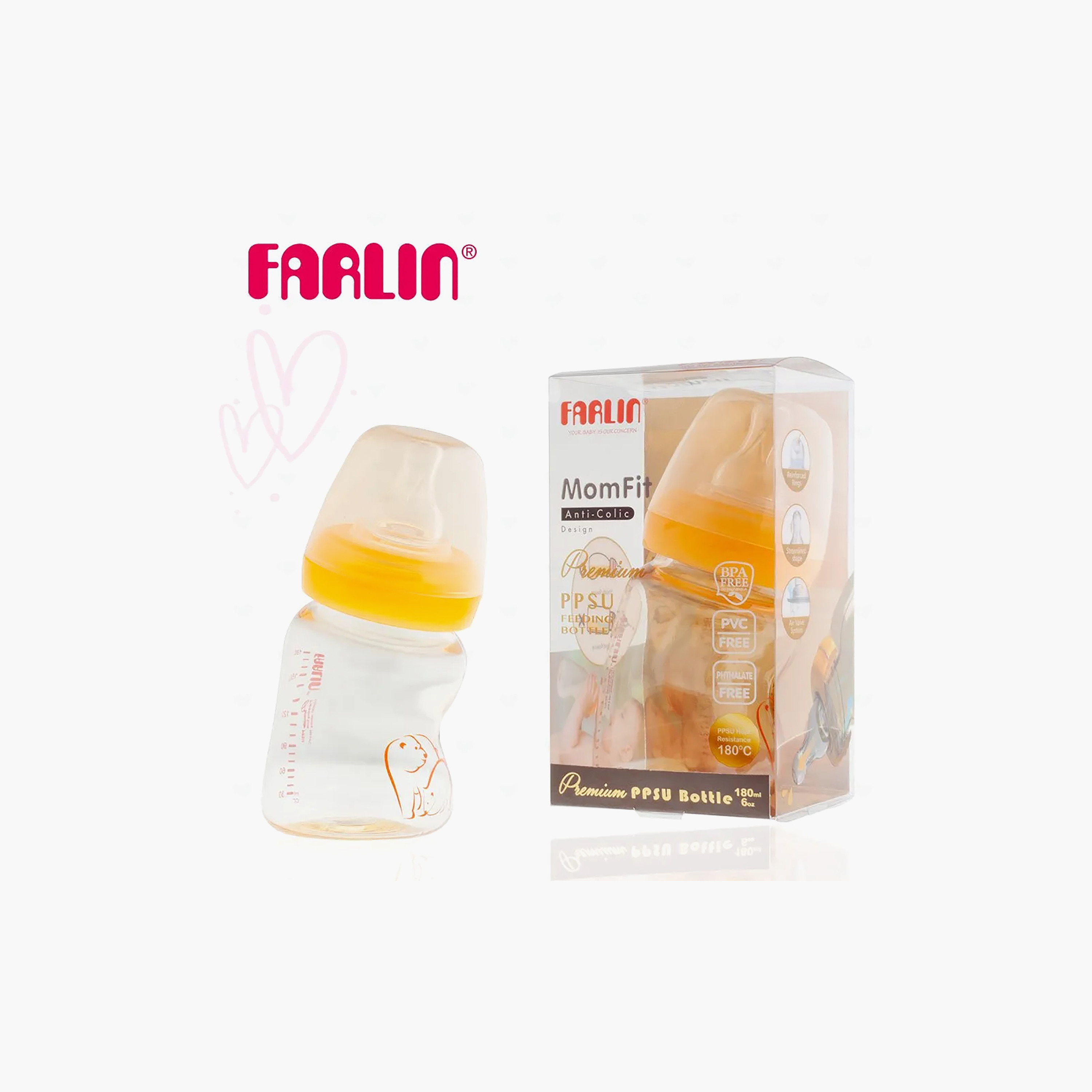 Farlin PPSU Anti-Colic Feeding Bottle - 180 ml-baby-feeding-feedingbottles-bottlesandteats-image-4
