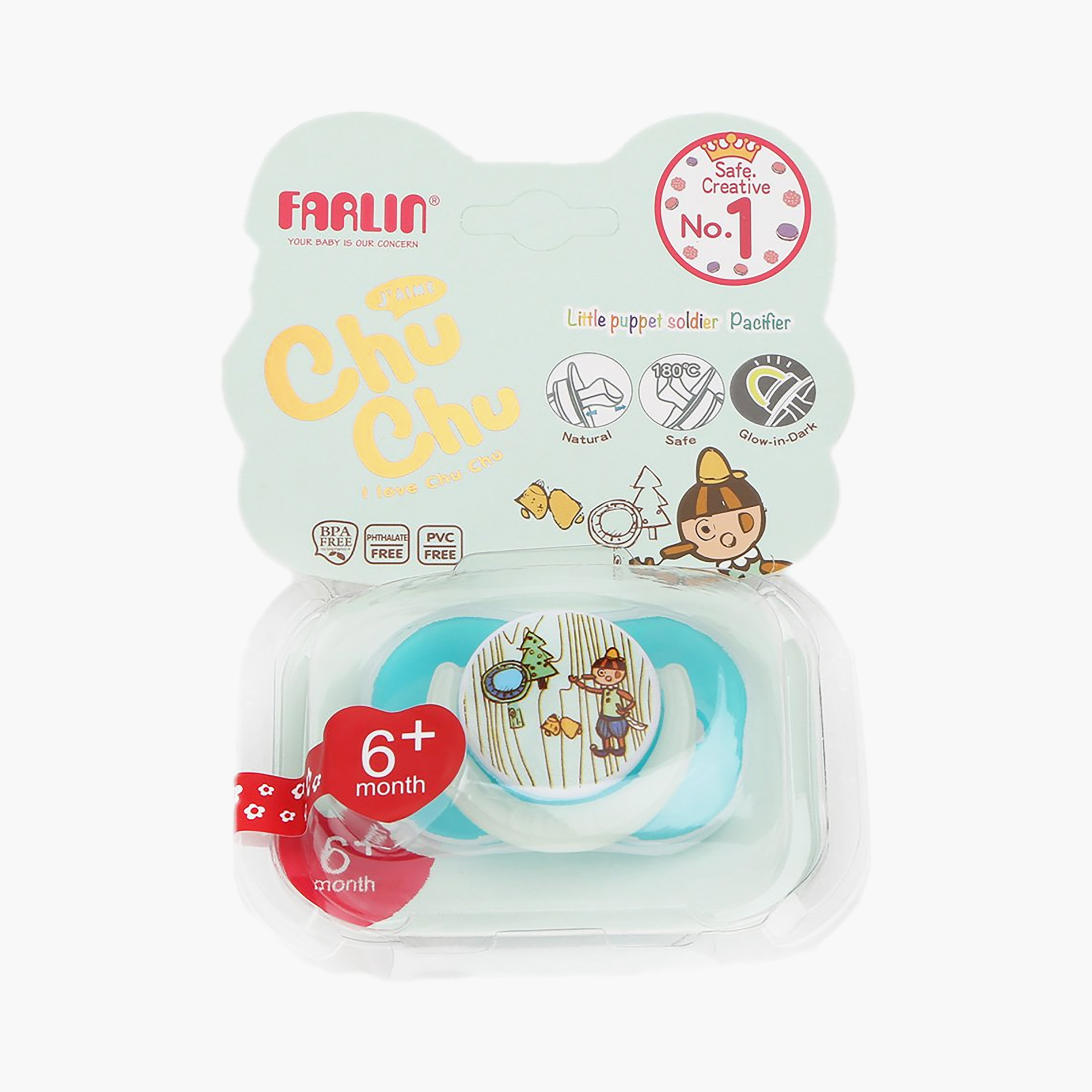 Farlin Chu Chu Orthodontic Pacifier - Blue-baby-feeding-pacifiers-image-4