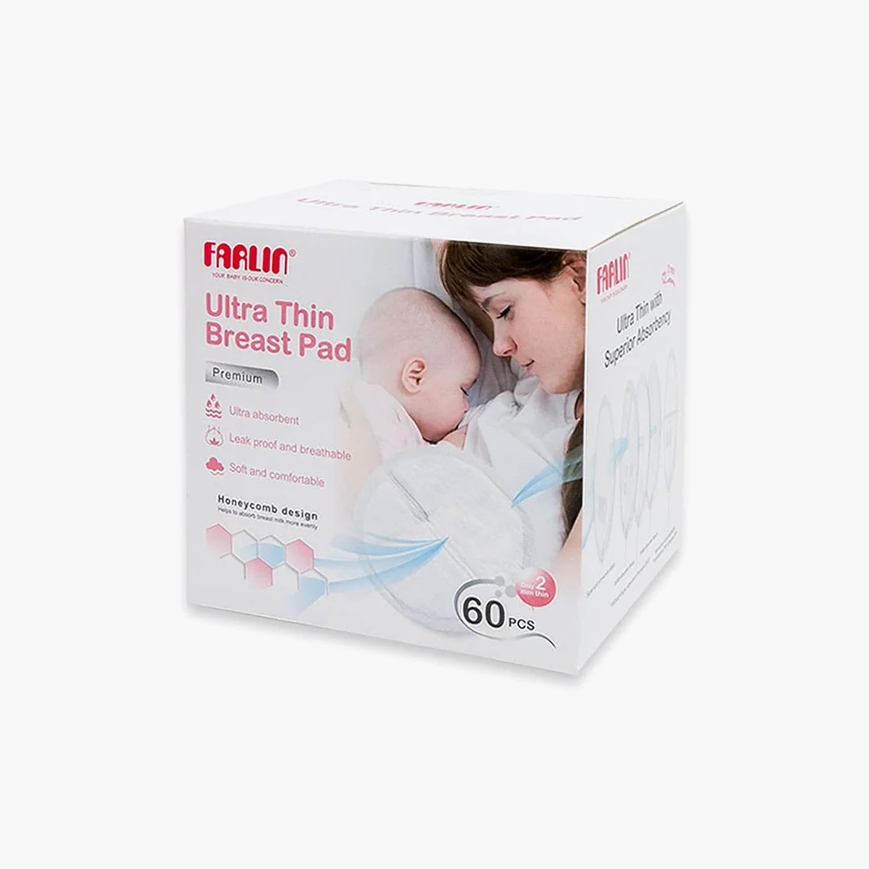 طقم وسادات رضاعة فائقة النحافة للاستخدام مرة واحدة (60 وسادة) من فارلين-baby-feeding-breastfeedingandcare-image-1