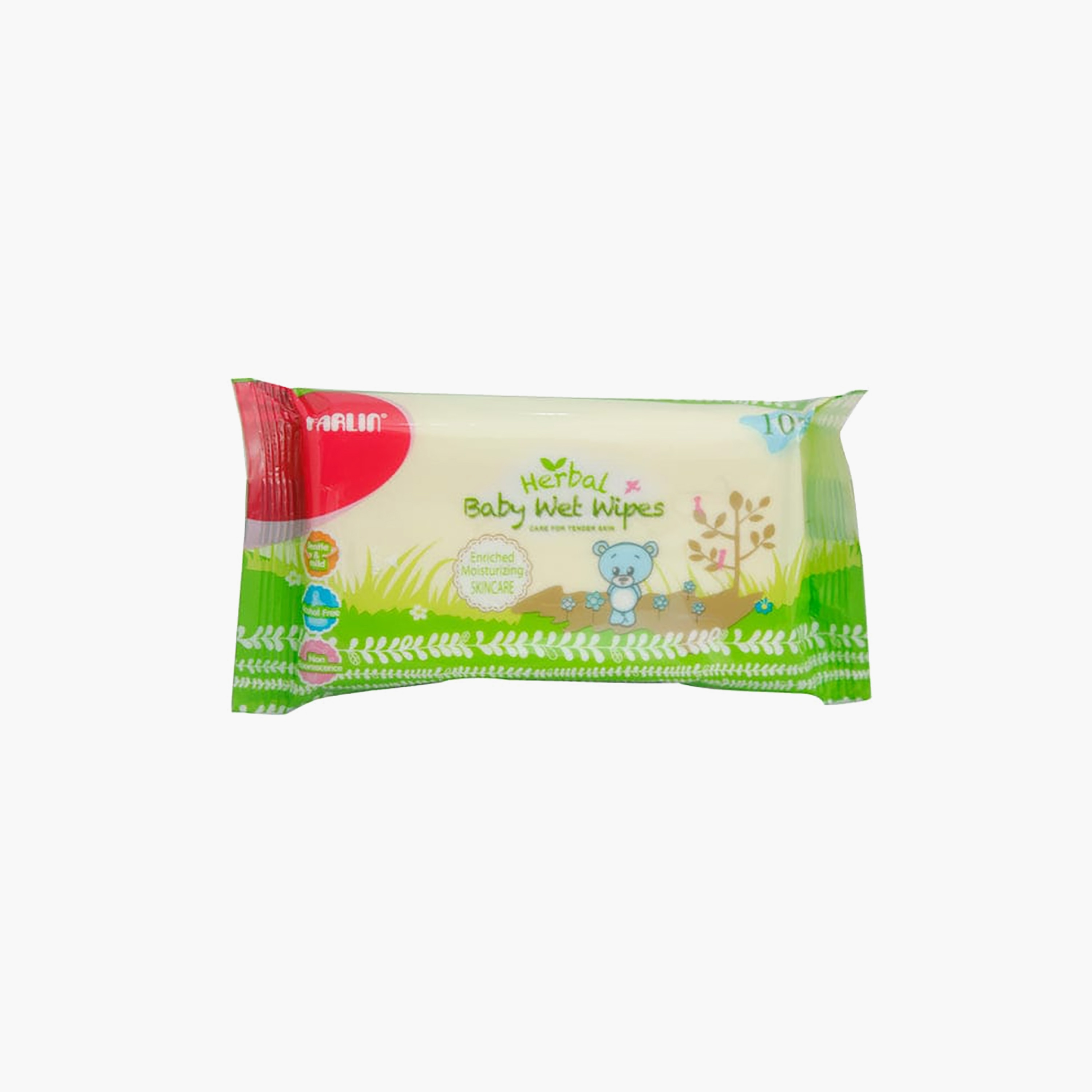 مناديل مبللة للأطفال بخلاصة الأعشاب (10 مناديل) من فارلين-baby-diapering-babywipes-image-1