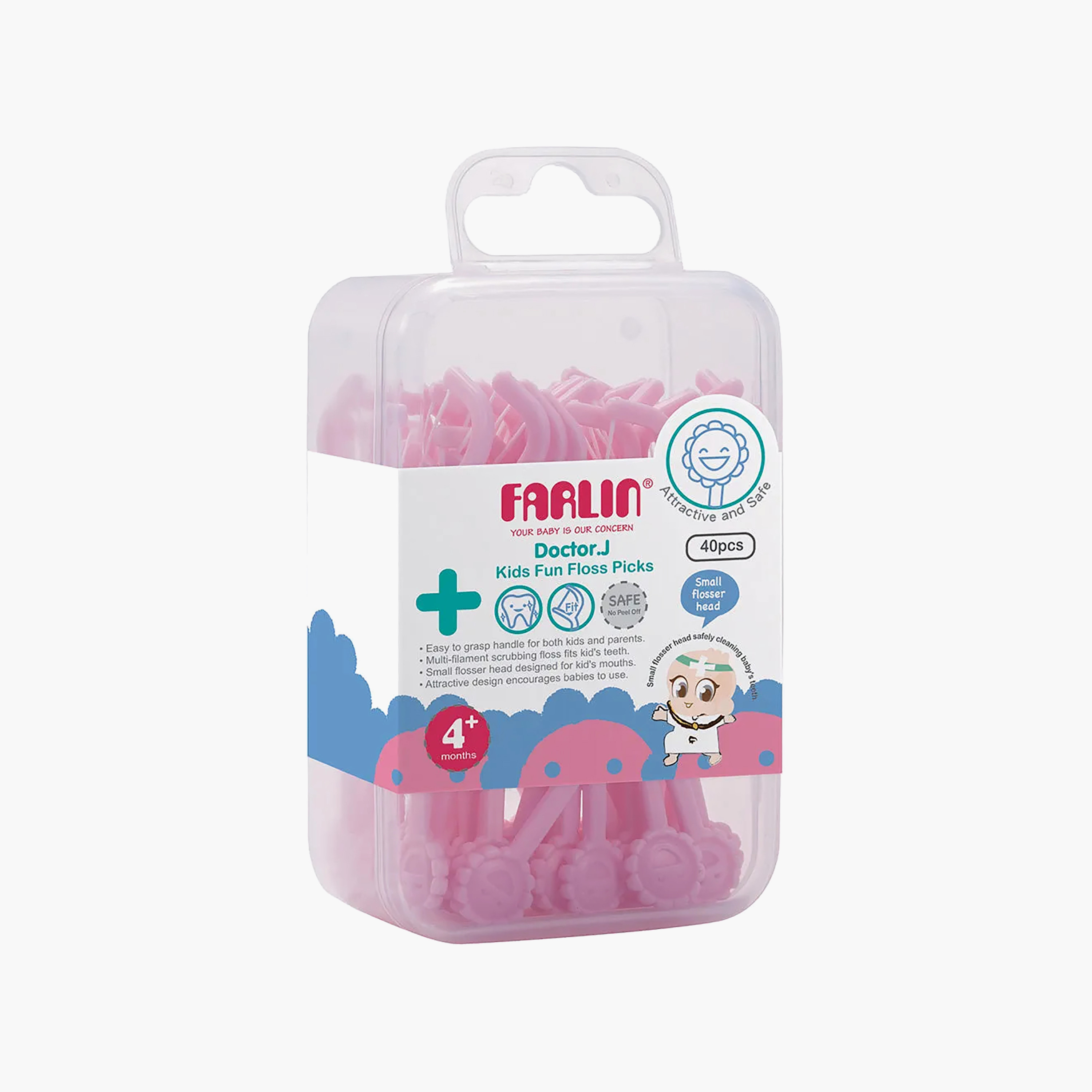 خيوط تنظيف الأسنان الطبية والممتعة للأطفال "دكتور جي" (40 قطعة) من فارلين-baby-bathandcare-oralcare-teethanddentalcare-image-1