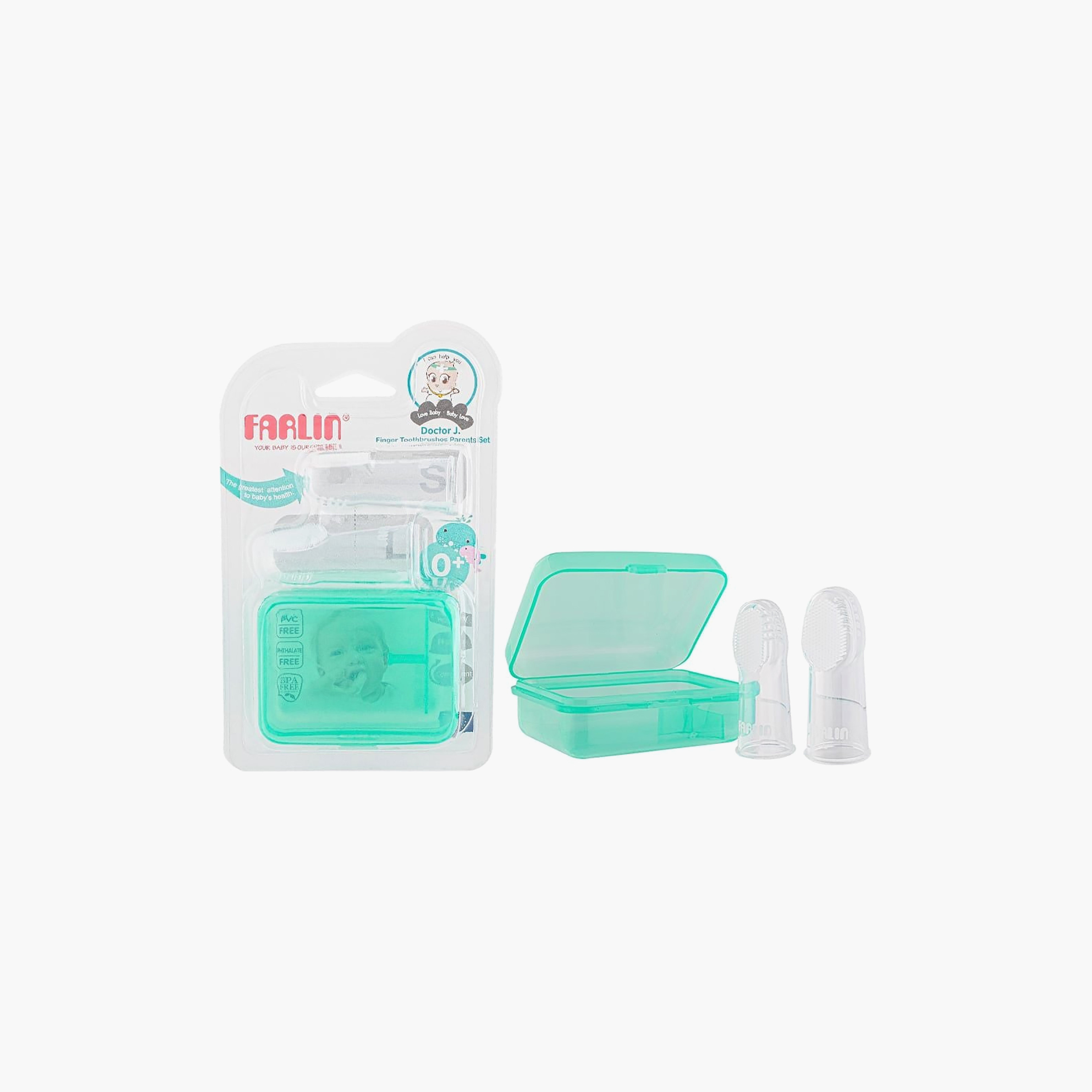 فرشاة أسنان سيليكون تنظف بالإصبع للأم والأب "دكتور جي" - قطعتين-baby-bathandcare-oralcare-teethanddentalcare-image-4