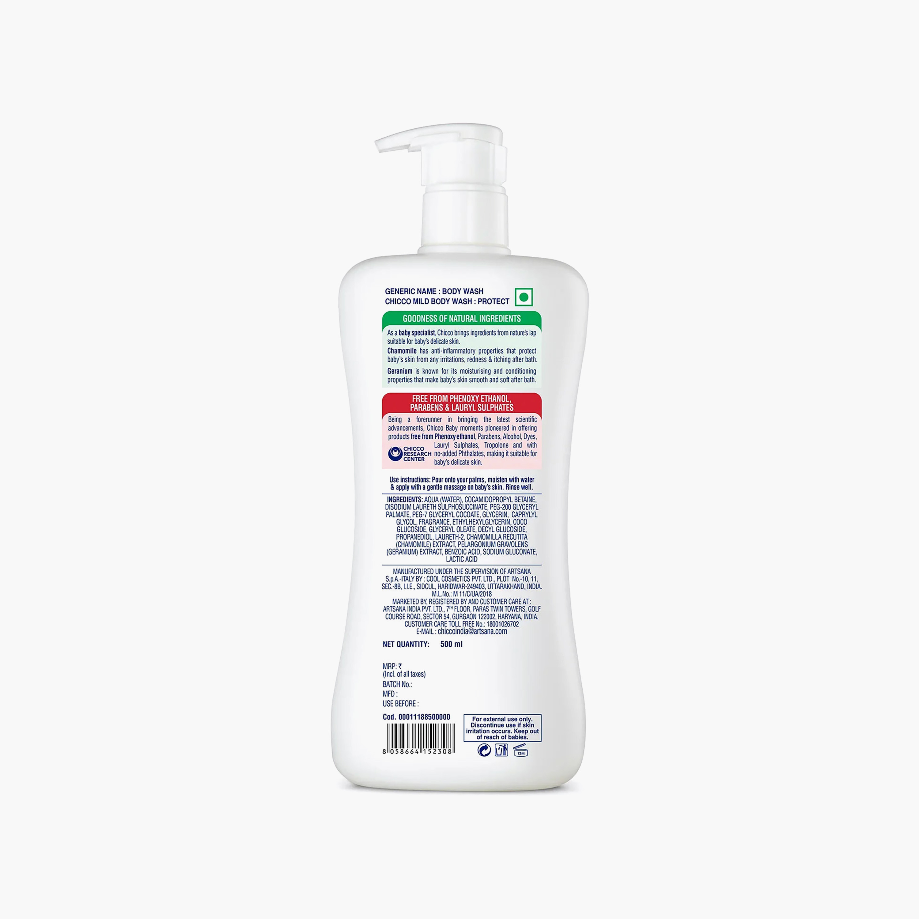 غسول جسم لطيف للأطفال من بيبي مومنتس من تشيكو - 500 مل-baby-bathandcare-hairbodyskincare-bodywashandsoaps-image-2