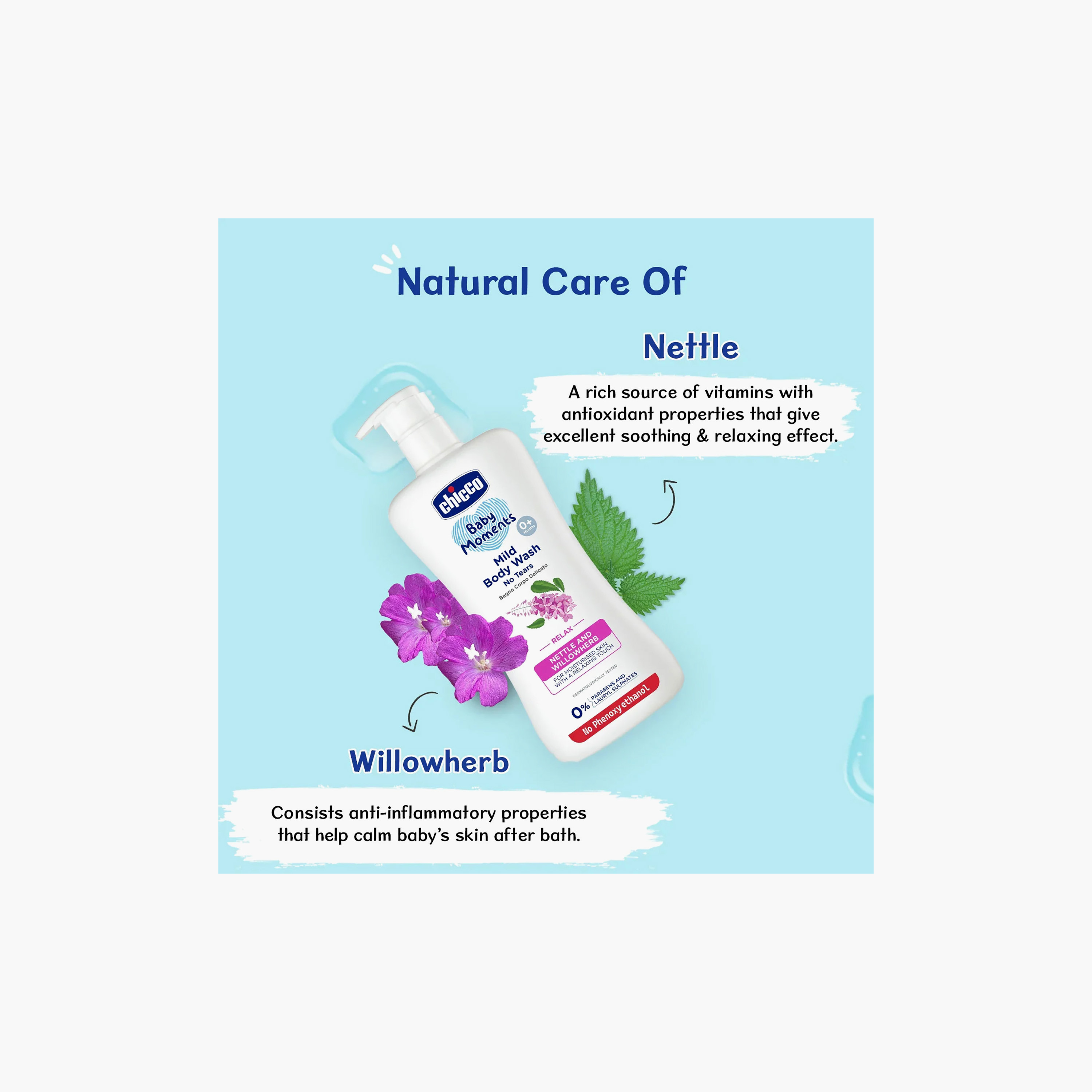 Chicco Baby Body Wash with Nettle and Willowherb, 500 ml-baby-bathandcare-hairbodyskincare-bodywashandsoaps-image-5