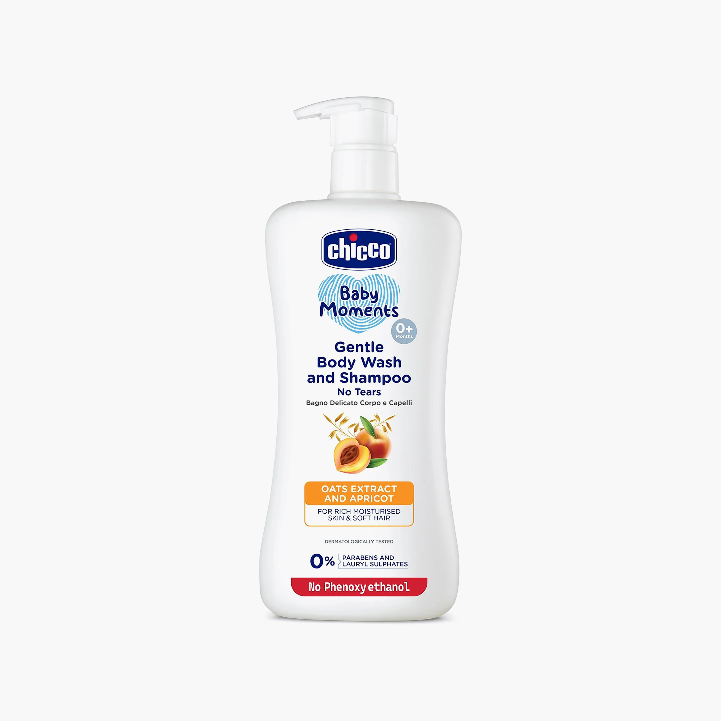 Chicco Baby Body Wash with Oats Extract and Apricot, 500 ml-baby-bathandcare-hairbodyskincare-bodywashandsoaps-image-1