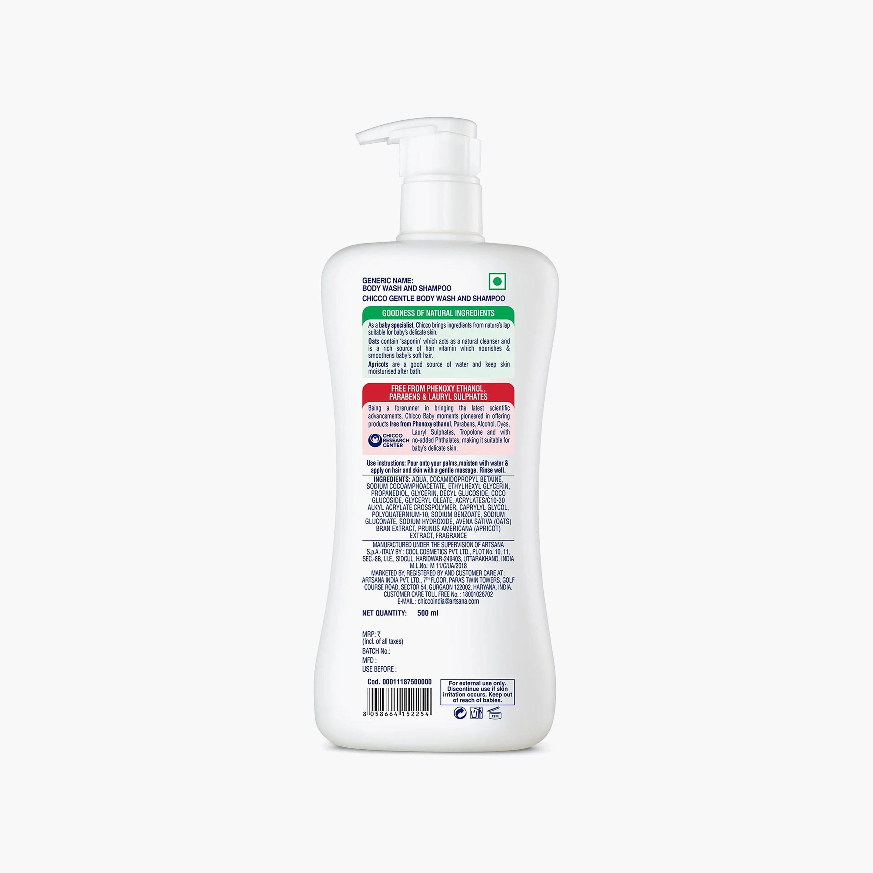 Chicco Baby Body Wash with Oats Extract and Apricot, 500 ml-baby-bathandcare-hairbodyskincare-bodywashandsoaps-image-9
