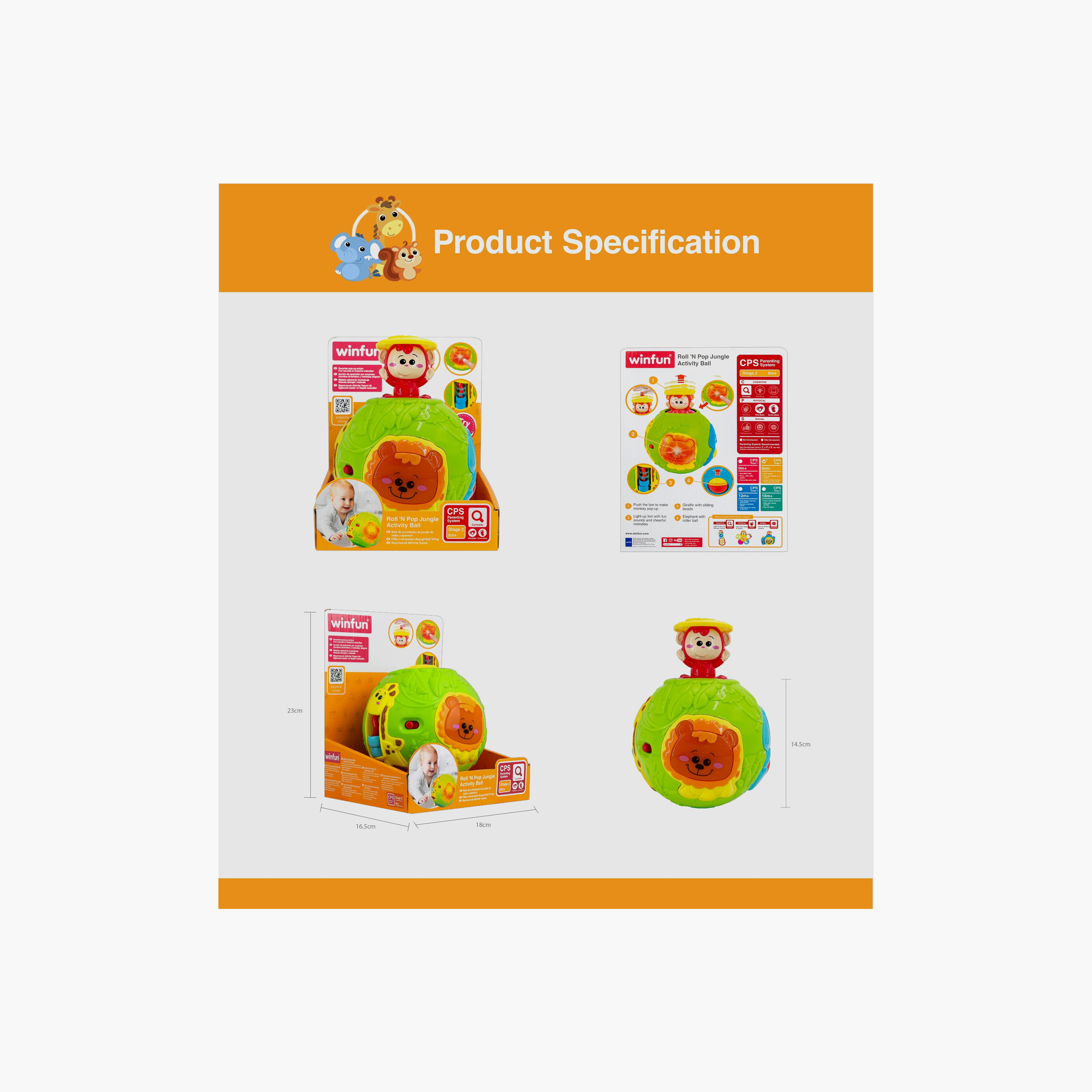 WinFun Roll & Pop Jungle Activity Ball-toys-babyandtoddlertoys-learningtoys-image-4