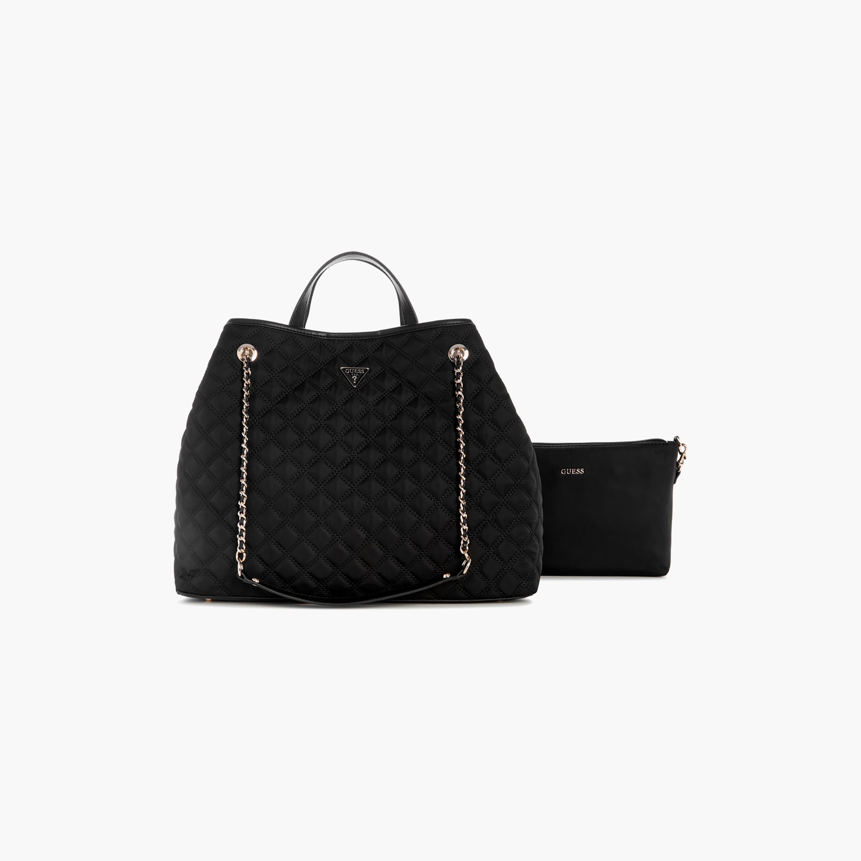 Guess Giully Ii Quilted Double Handle Tote Bag with Magnetic Closure & Chain Strap-women-bagsandwallets-handbags-image-1