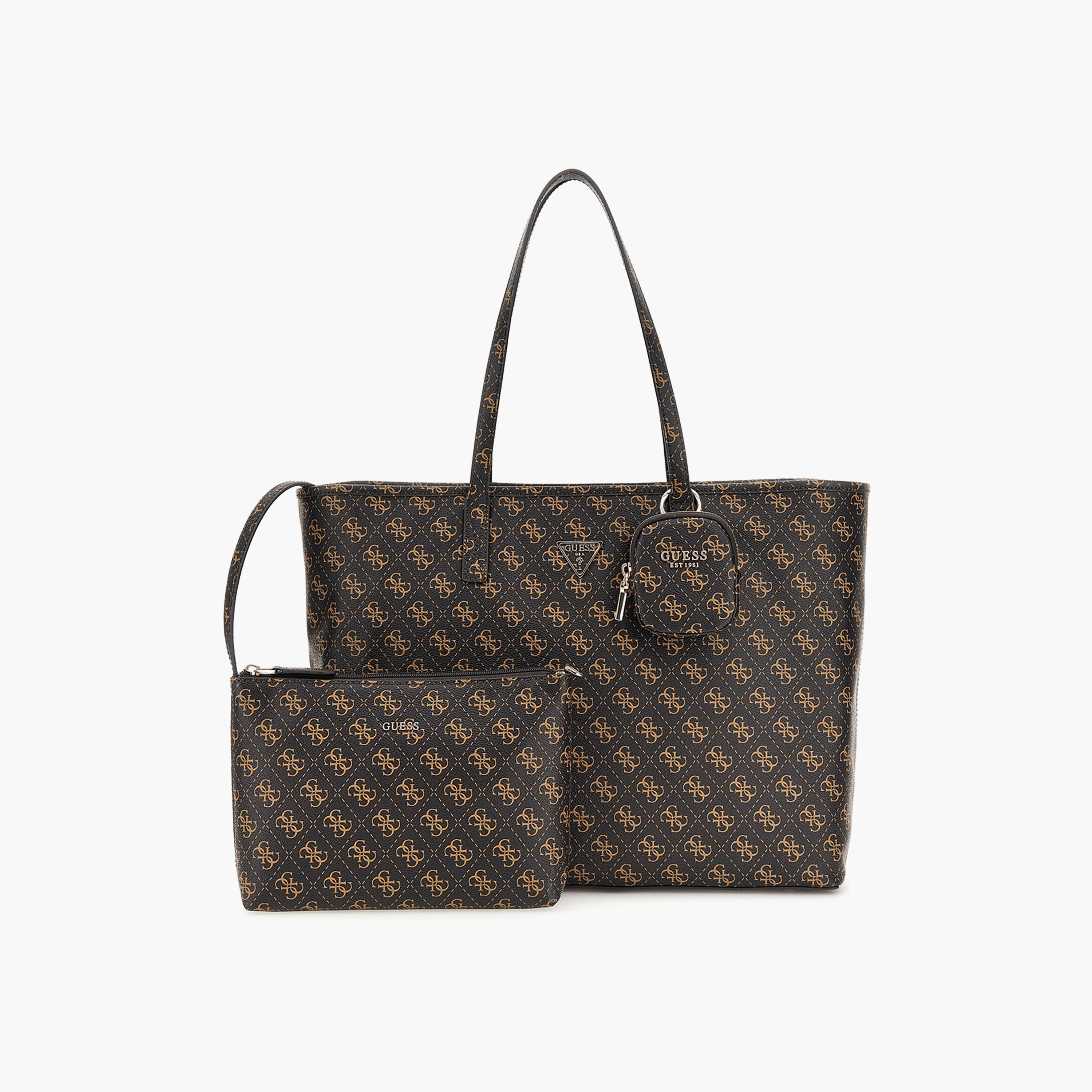 Guess Power Play Ii Monogram Double Handle Tote Bag & Pouch with Zipper Closure-women-bagsandwallets-handbags-image-1