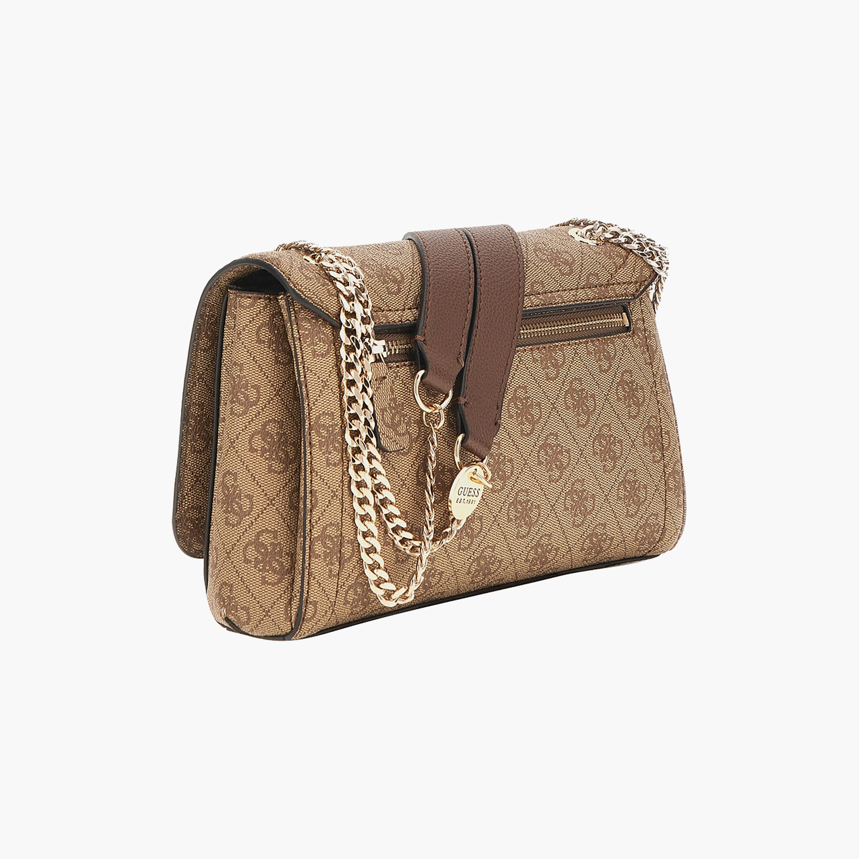 Guess Noelle Ii Monogram Crossbody Bag with Flap Closure and Chain Strap-women-bagsandwallets-handbags-image-2