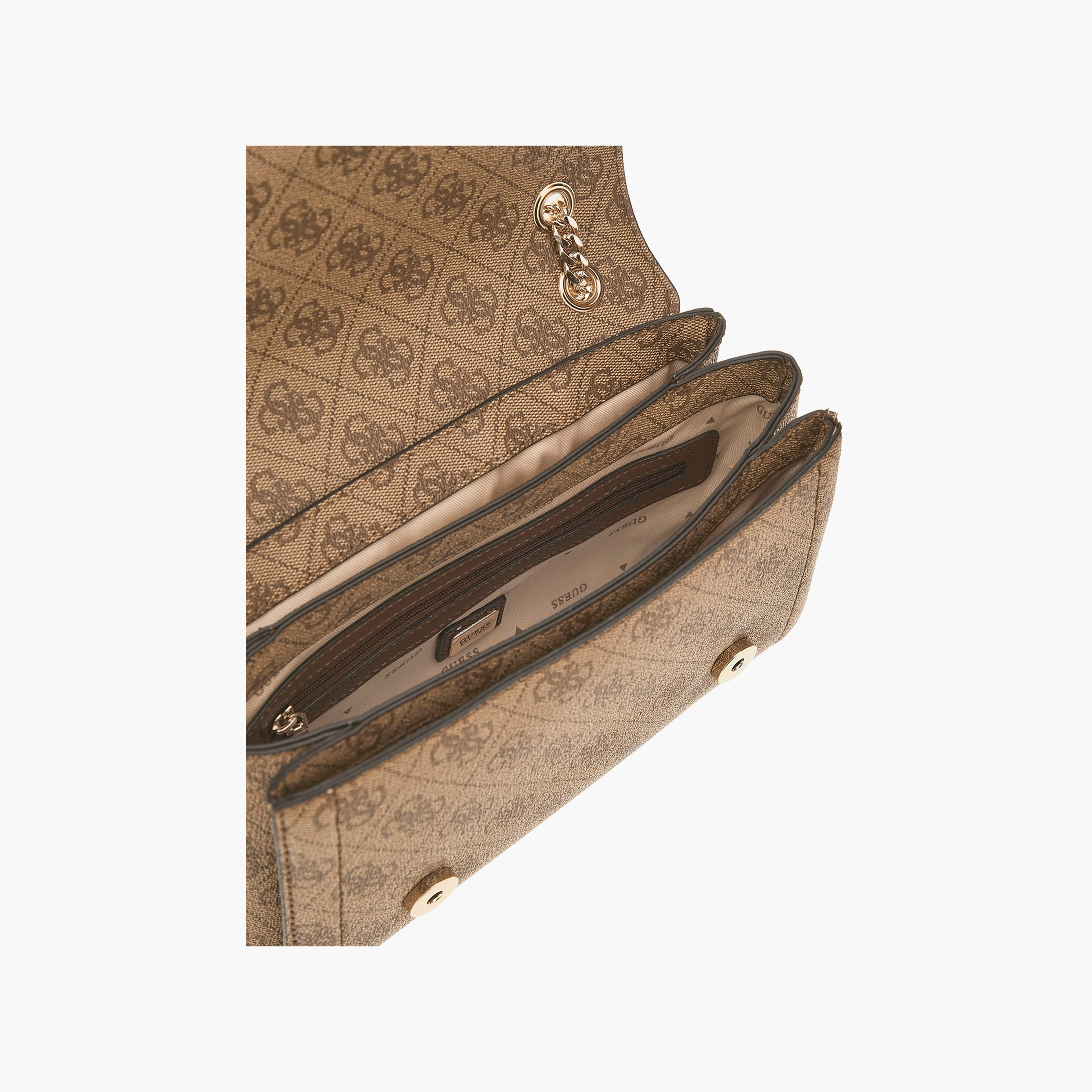 Guess Noelle Ii Monogram Crossbody Bag with Flap Closure and Chain Strap-women-bagsandwallets-handbags-image-3