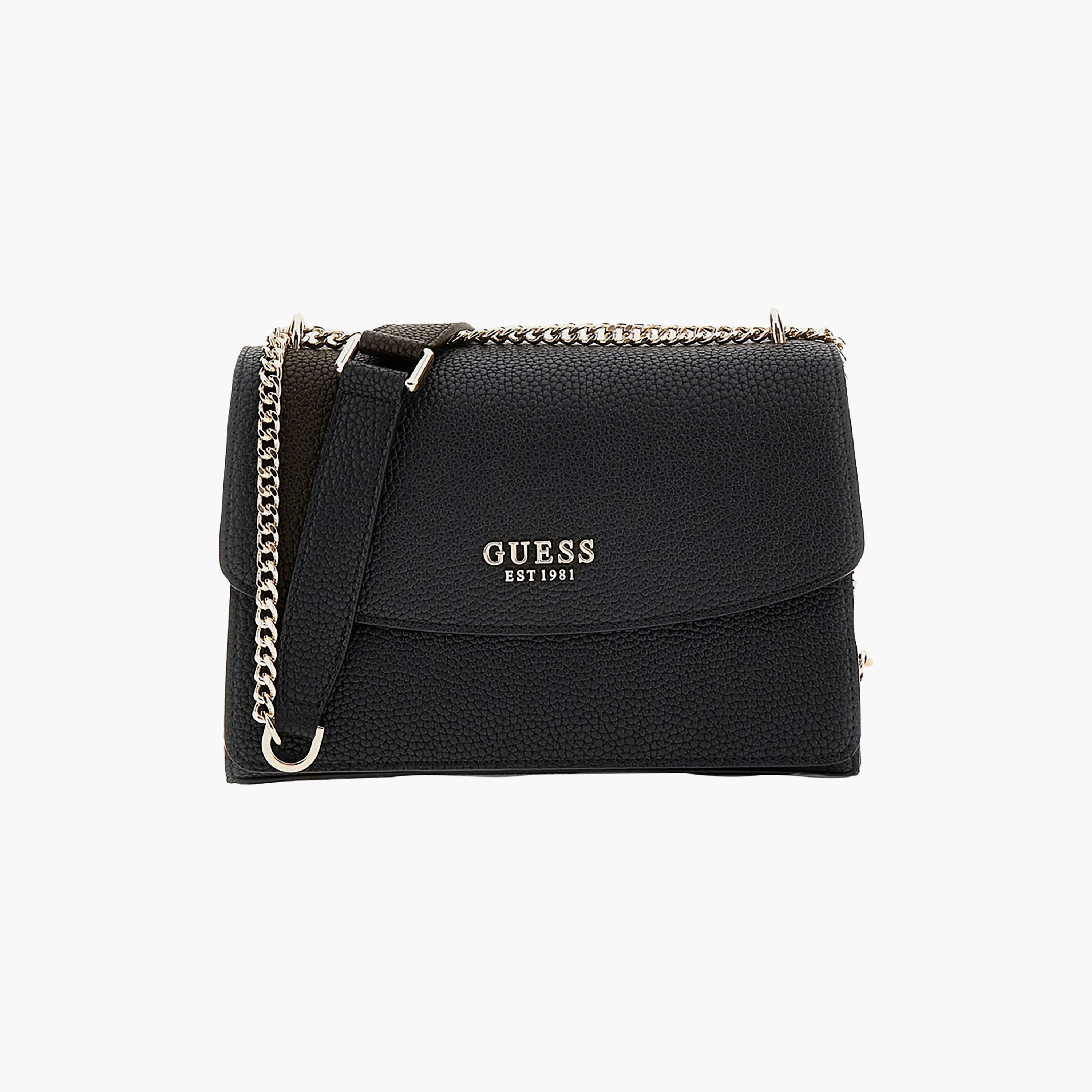 Guess Calista Pebbled Texture Crossbody Bag with Flap Closure and Chain Strap-women-bagsandwallets-handbags-image-1