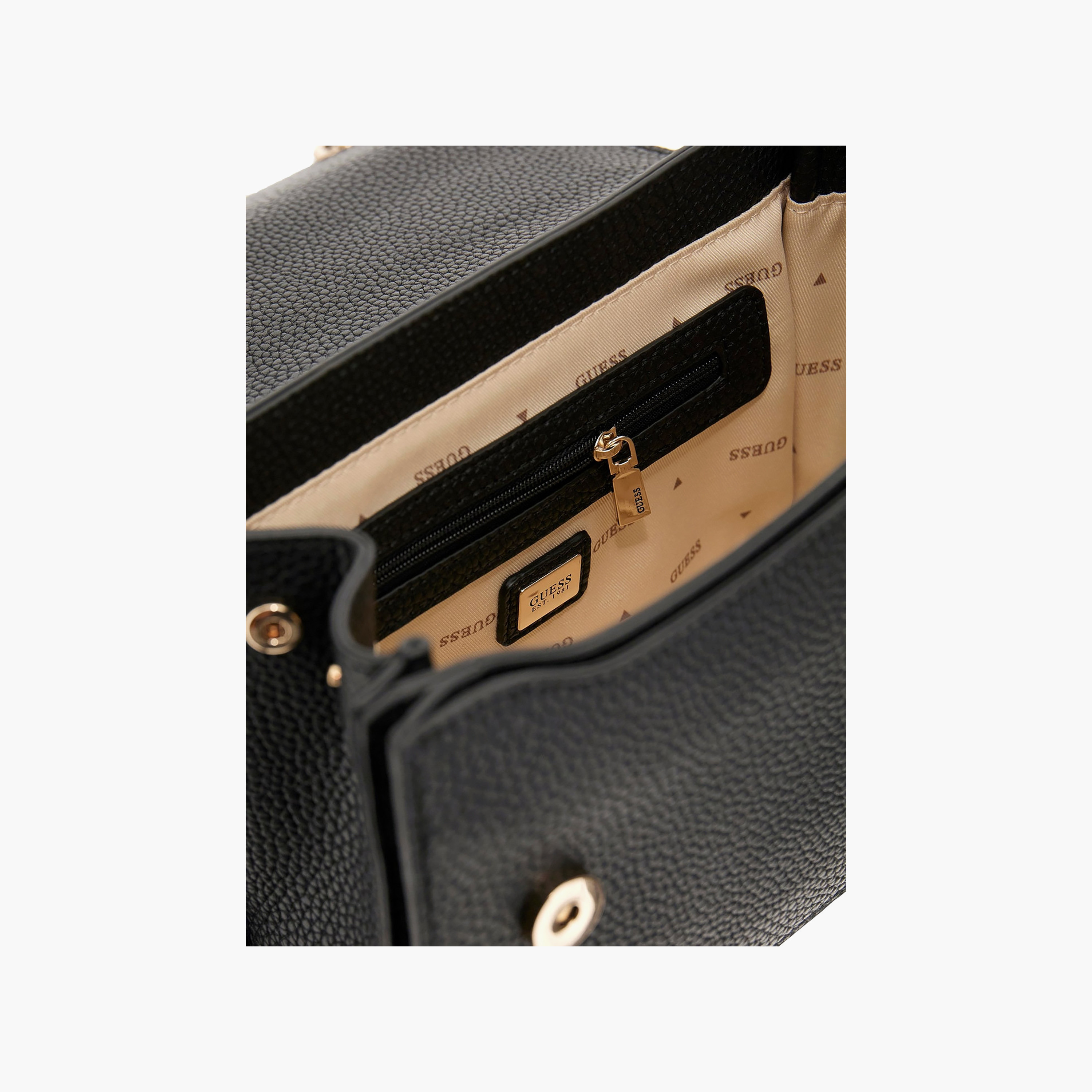 Guess Calista Pebbled Texture Crossbody Bag with Flap Closure and Chain Strap-women-bagsandwallets-handbags-image-3