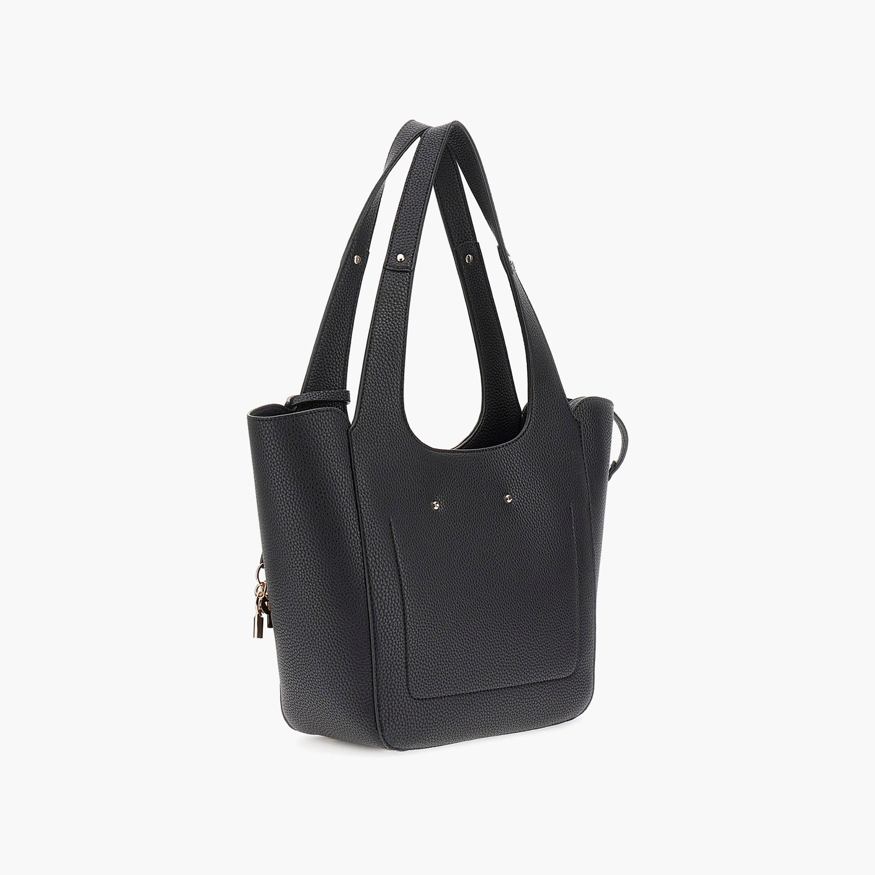 Guess Calista Pebbled Texture Double Handle Tote Bag & Pouch with Magnetic Closure-women-bagsandwallets-handbags-image-2