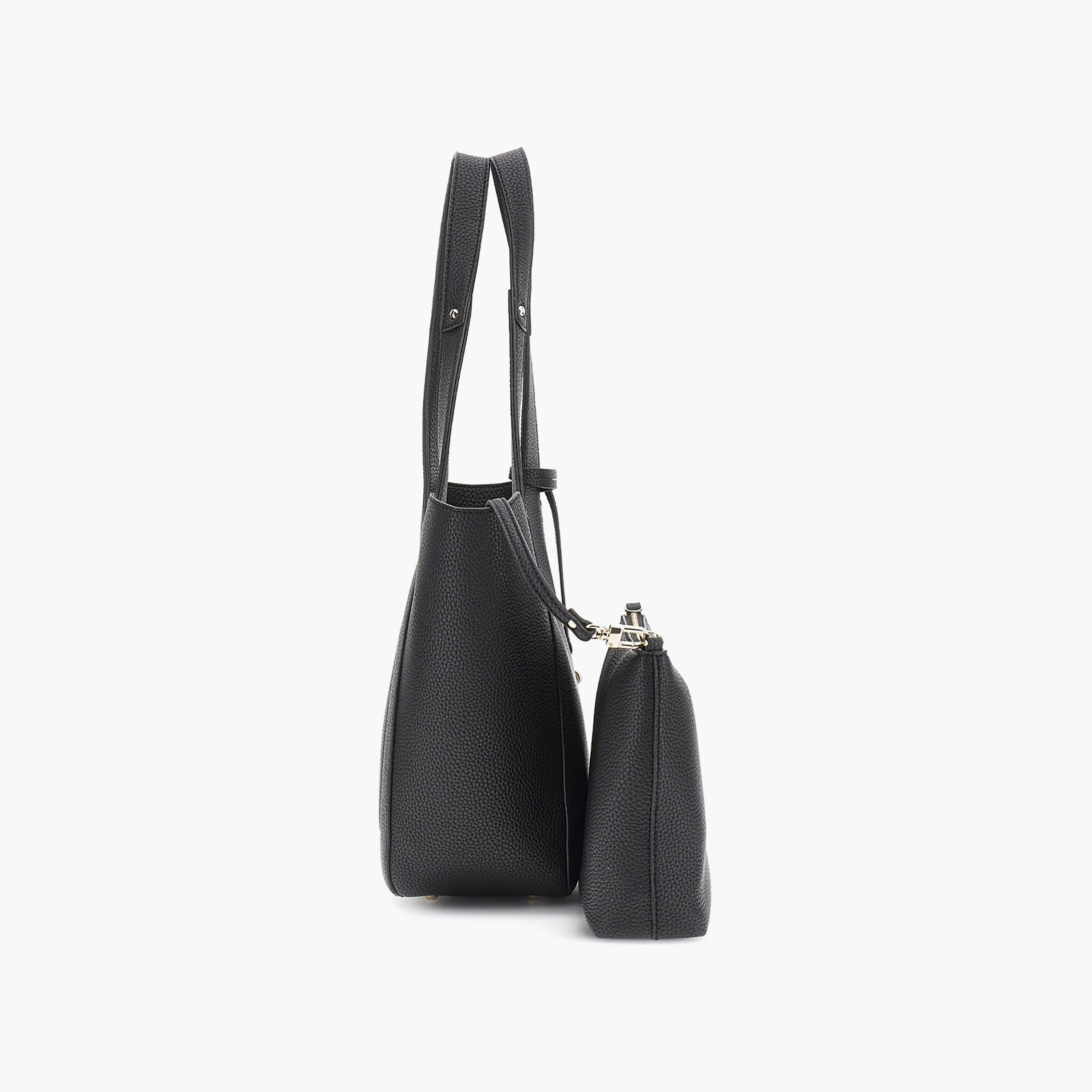 Guess Calista Pebbled Texture Double Handle Tote Bag & Pouch with Magnetic Closure-women-bagsandwallets-handbags-image-5