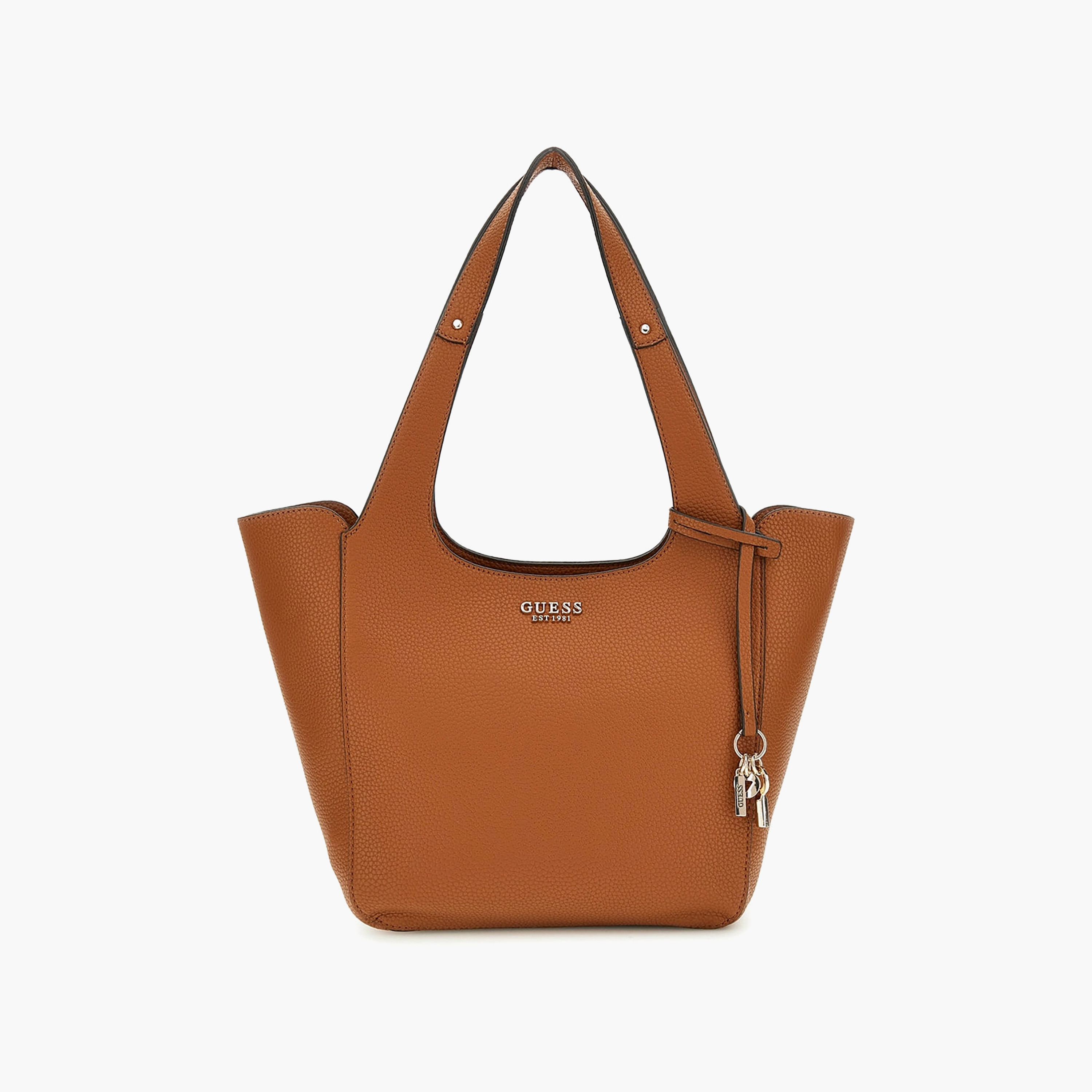Guess Calista Pebbled Texture Double Handle Tote Bag & Pouch with Magnetic Closure-women-bagsandwallets-handbags-image-2