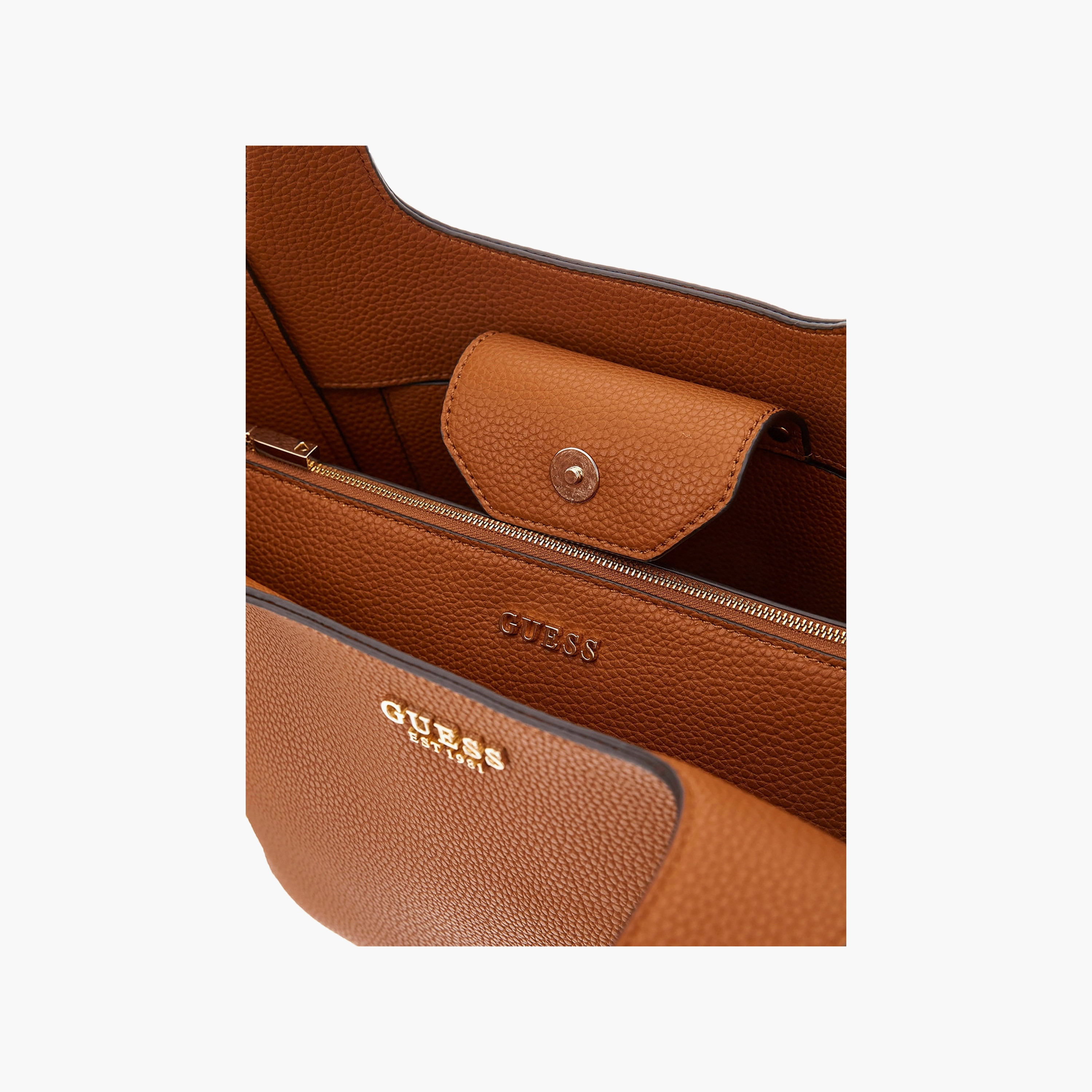 Guess Calista Pebbled Texture Double Handle Tote Bag & Pouch with Magnetic Closure-women-bagsandwallets-handbags-image-3