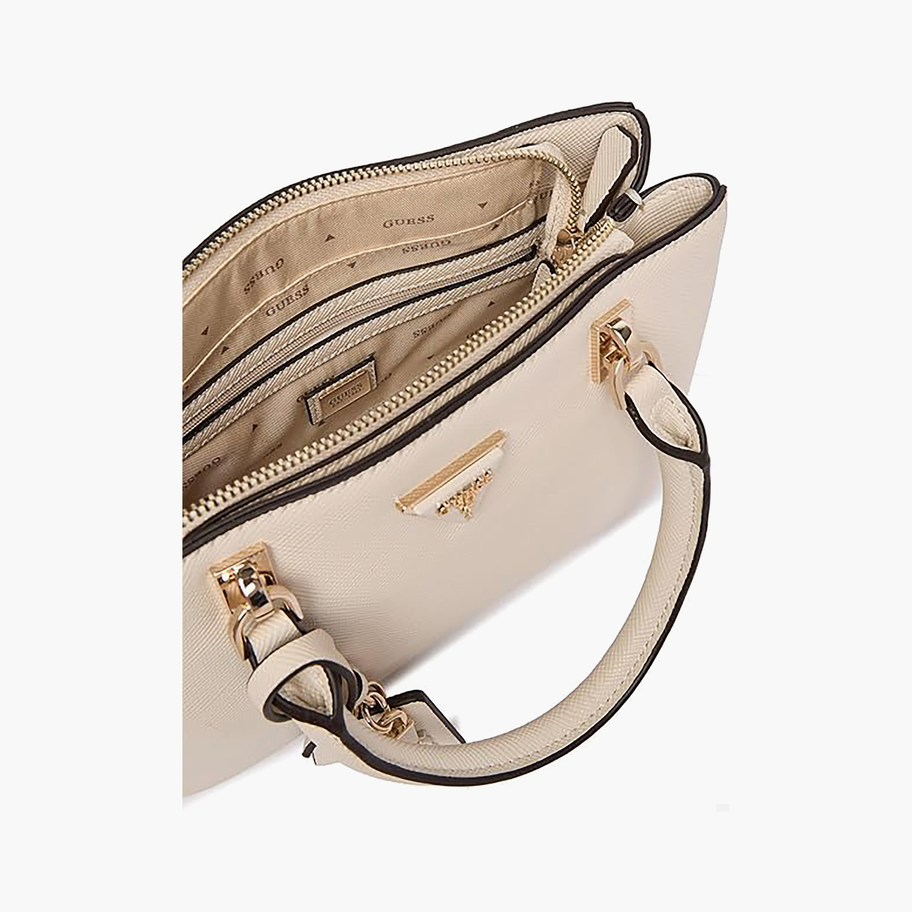 Guess Noelle Ii Double Handle Satchel Bag with Zipper Closure and Adjustable Strap-women-bagsandwallets-handbags-image-3