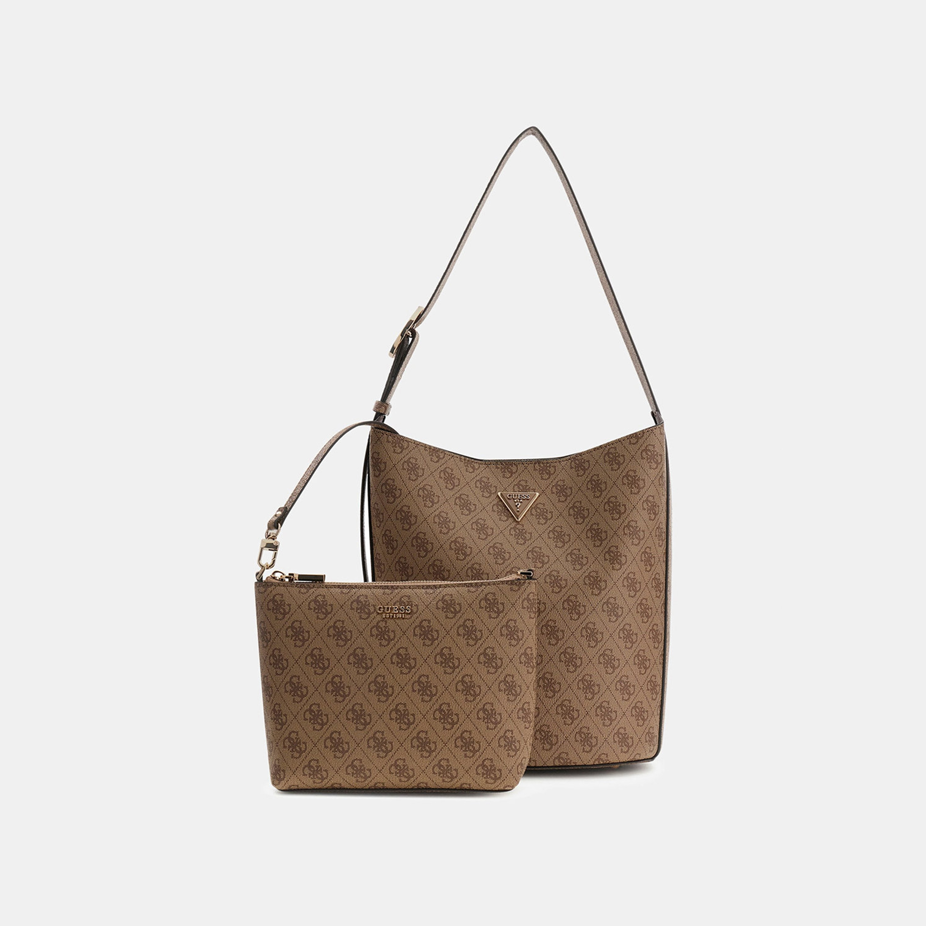 Guess Meridian Ii Monogram Single Handle Bucket Bag & Pouch with Magnetic Closure-women-bagsandwallets-handbags-image-1