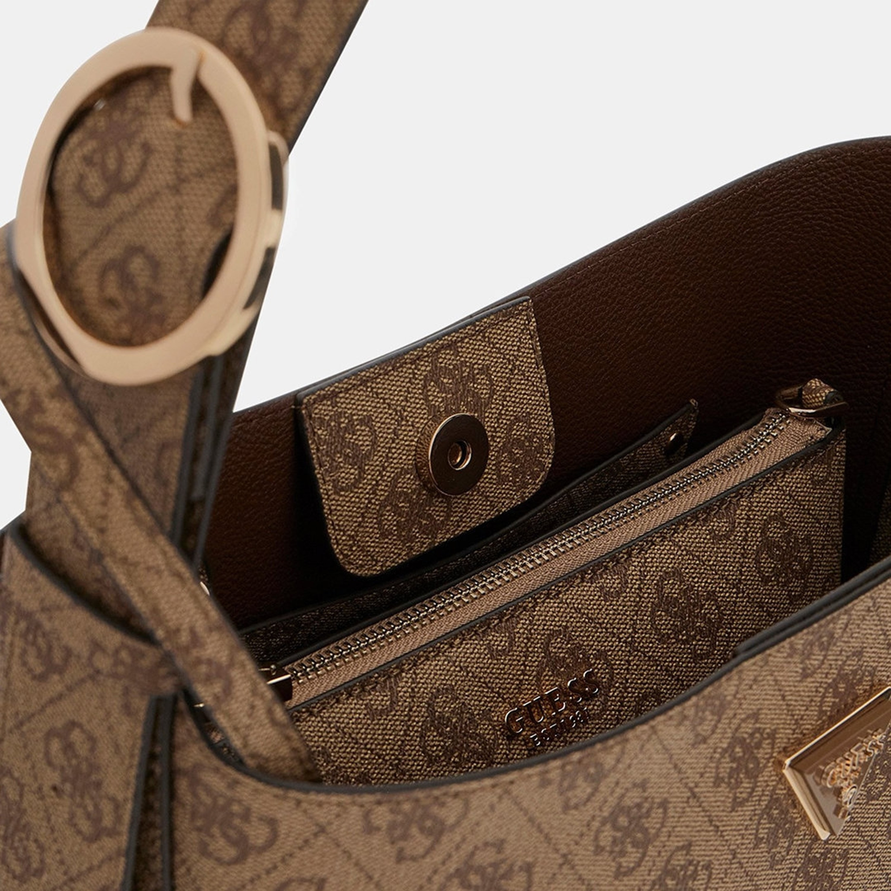 Guess Meridian Ii Monogram Single Handle Bucket Bag & Pouch with Magnetic Closure-women-bagsandwallets-handbags-image-3