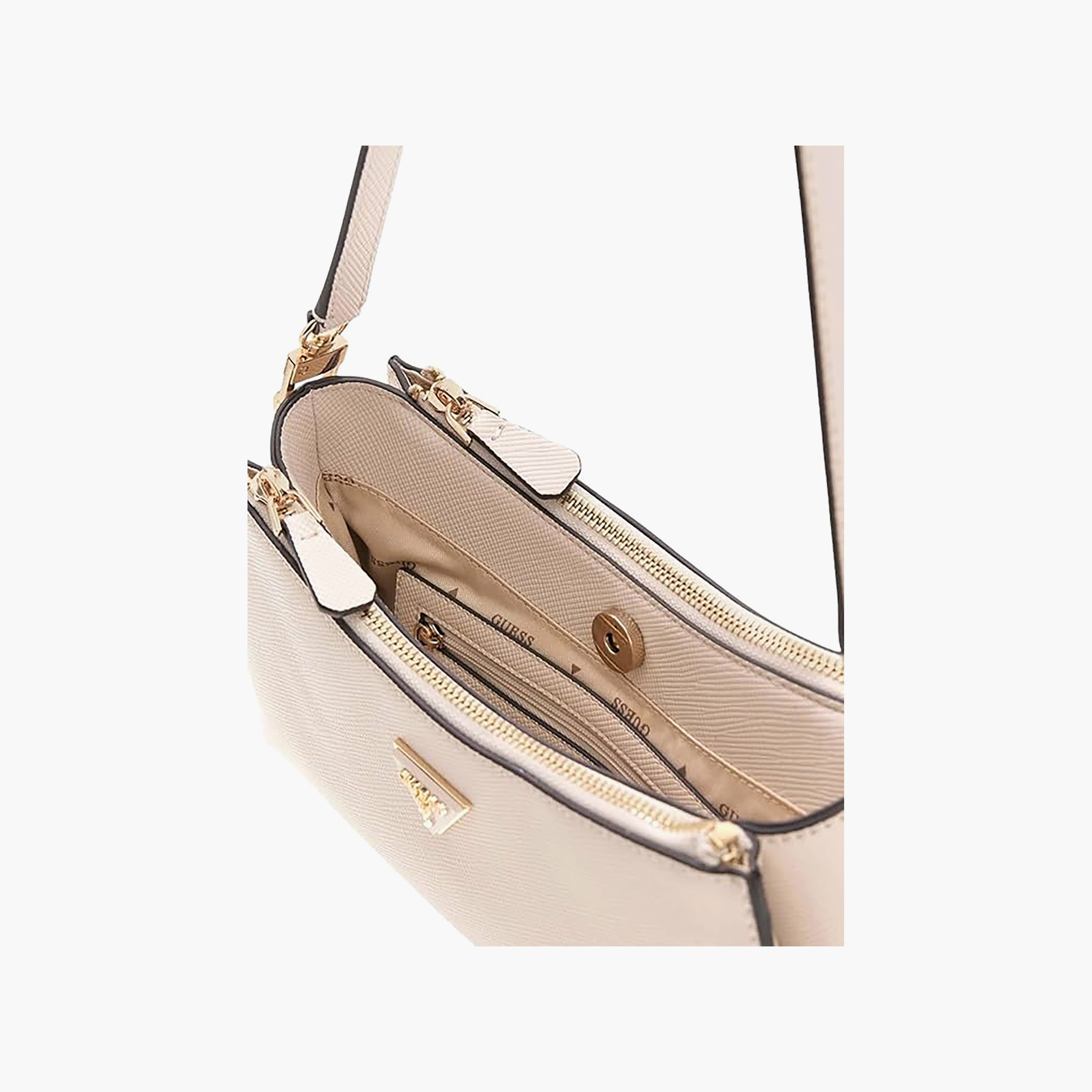 Guess Noelle Ii Texture Single Handle Shoulder Bag with Zip Closure and Adjustable Strap-women-bagsandwallets-handbags-image-3