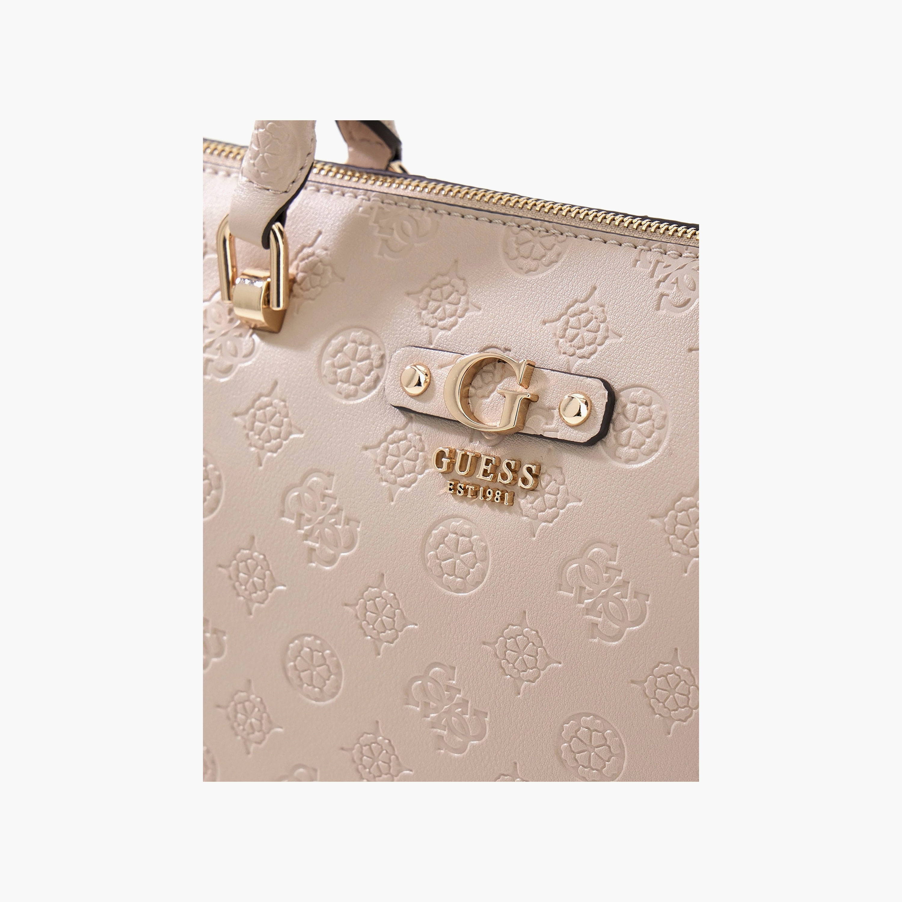 Guess Dita Monogram Double Handle Satchel Bag with Zipper Closure and Detachable Strap-women-bagsandwallets-handbags-image-5