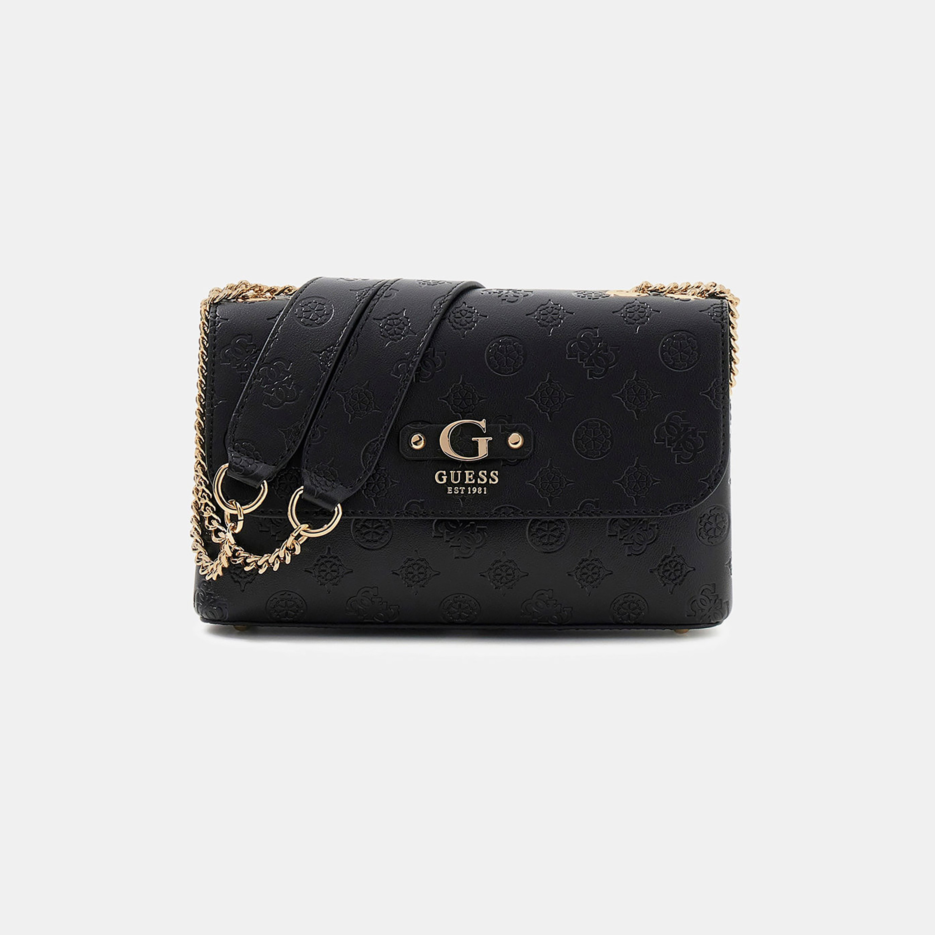 Guess Dita Monogram Crossbody Bag with Flap Closure and Chain Strap-women-bagsandwallets-handbags-image-1