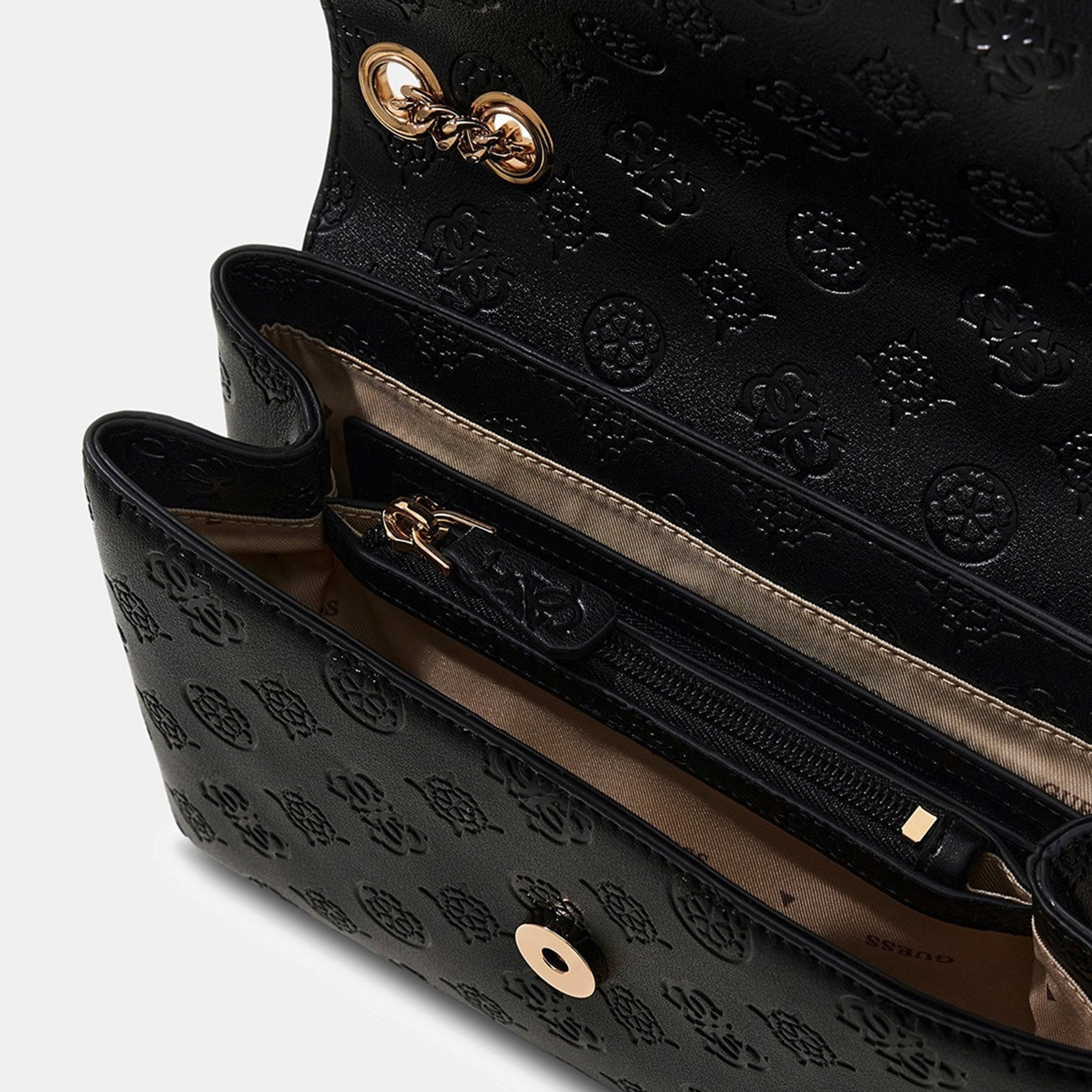 Guess Dita Monogram Crossbody Bag with Flap Closure and Chain Strap-women-bagsandwallets-handbags-image-3