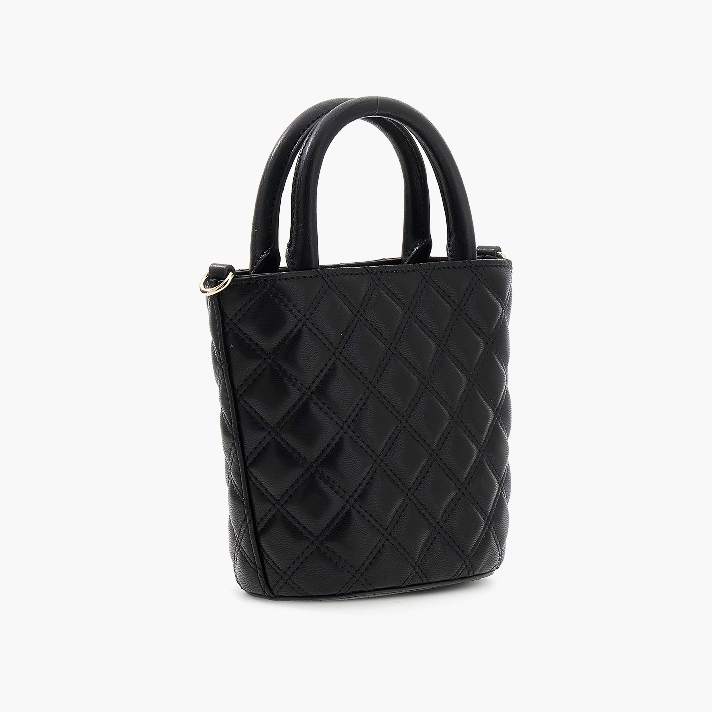 Guess Giully Ii Quilted Double Handle Tote Bag with Magnetic Closure & Detachable Strap-women-bagsandwallets-handbags-image-2