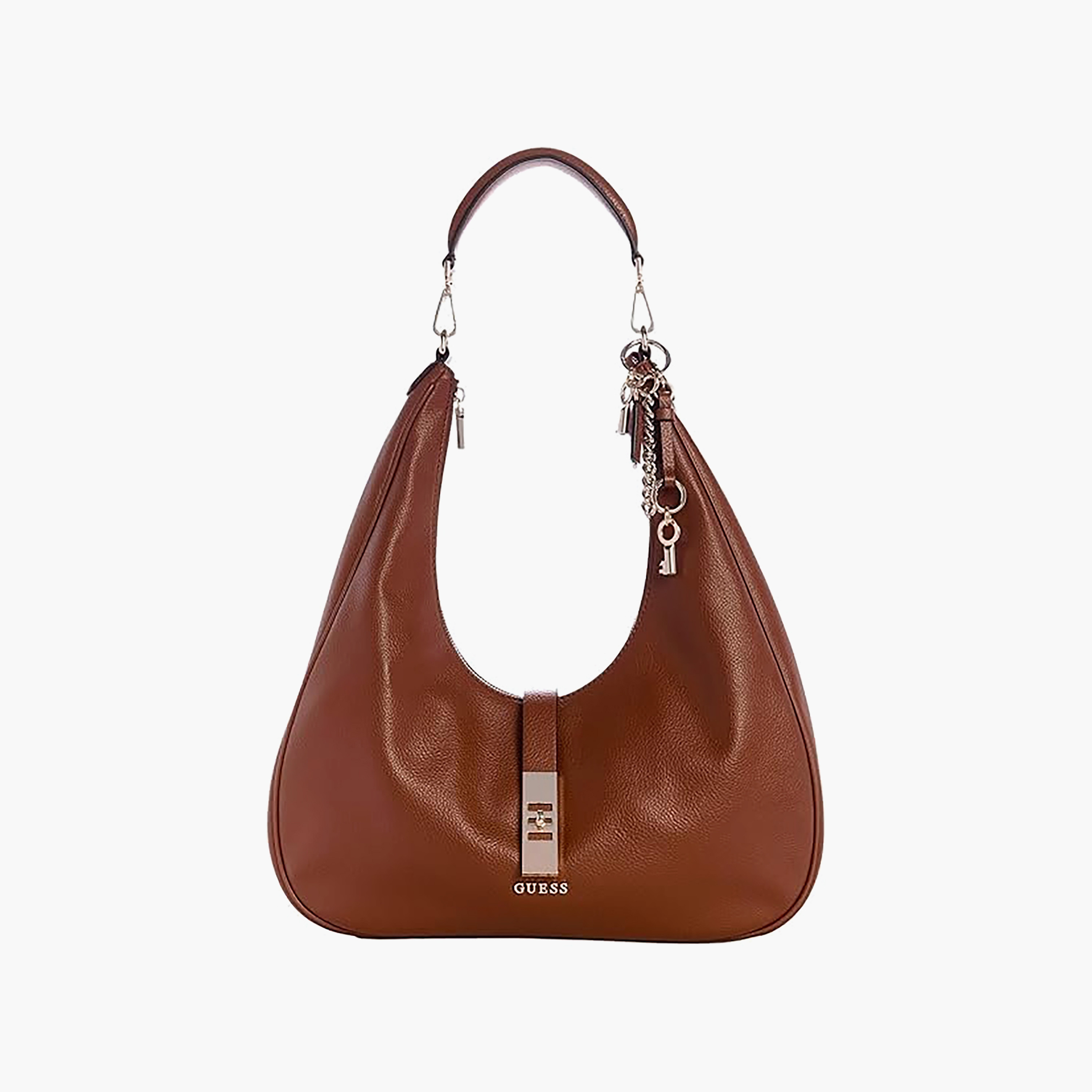 حقيبة كتف من Guess Brooke ذات مقبض واحد مزخرف وإغلاق بسحاب-women-bagsandwallets-handbags-image-1