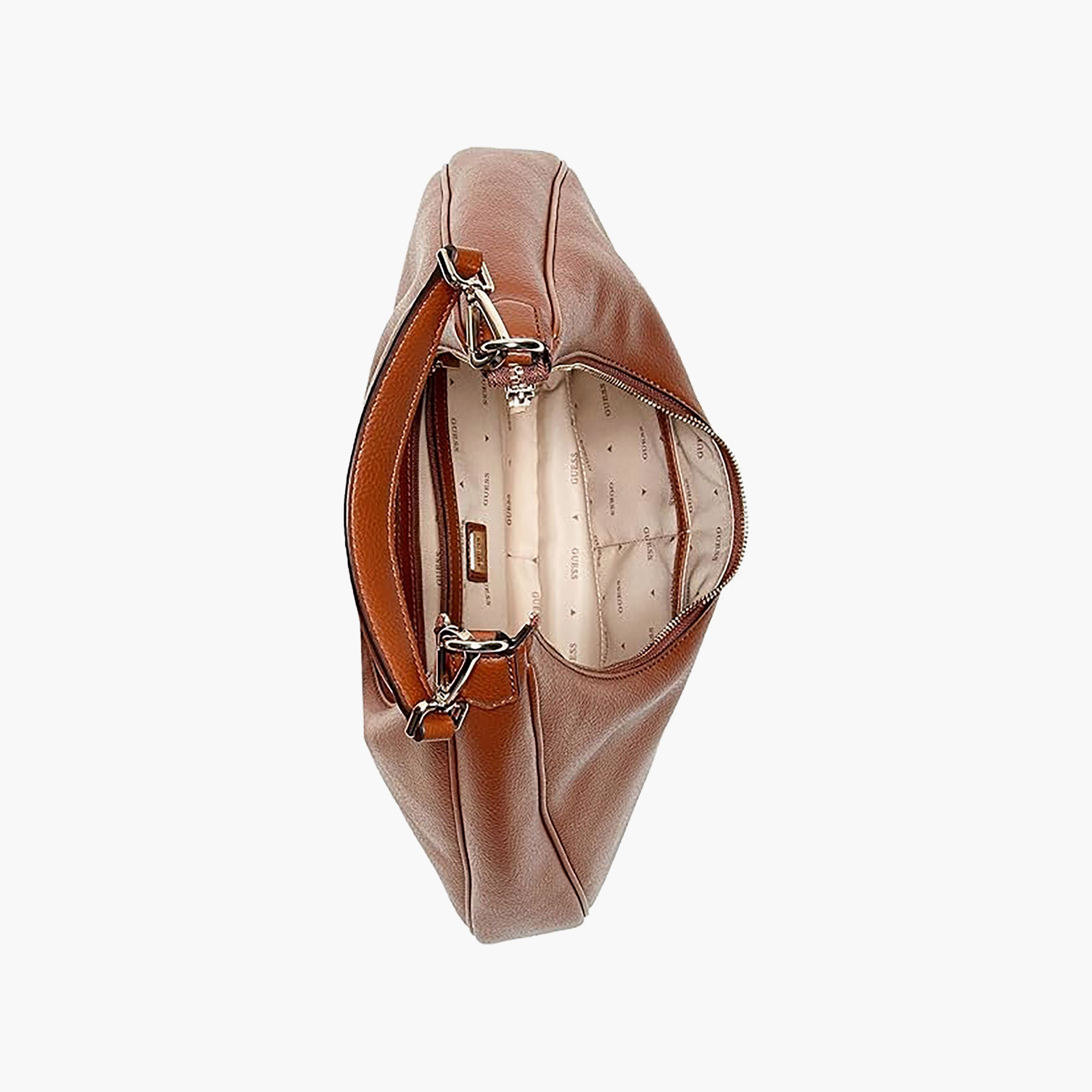 حقيبة كتف من Guess Brooke ذات مقبض واحد مزخرف وإغلاق بسحاب-women-bagsandwallets-handbags-image-3