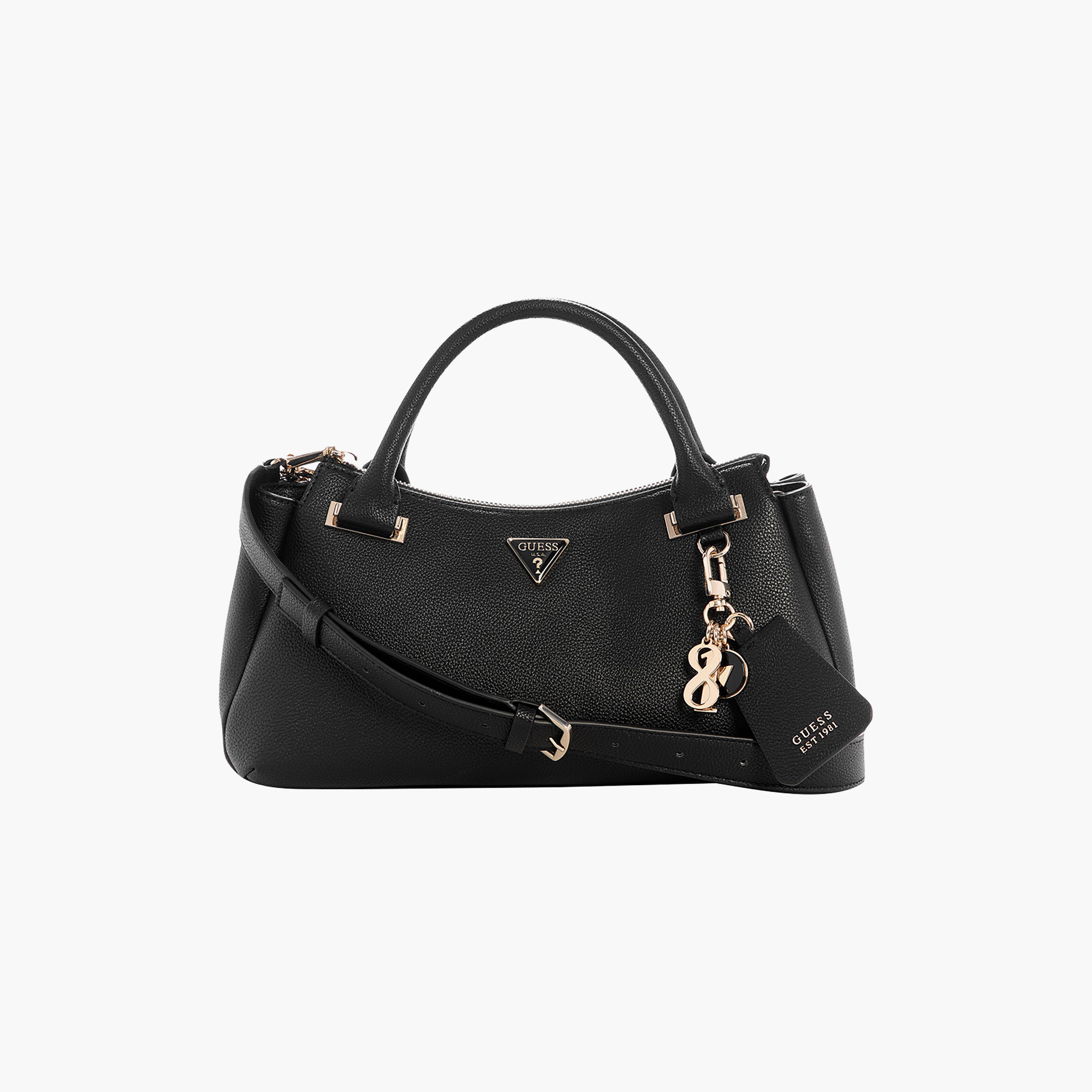 Guess Evie Double Handle Satchel Bag with Zipper Closure and Adjustable Strap-women-bagsandwallets-handbags-image-1