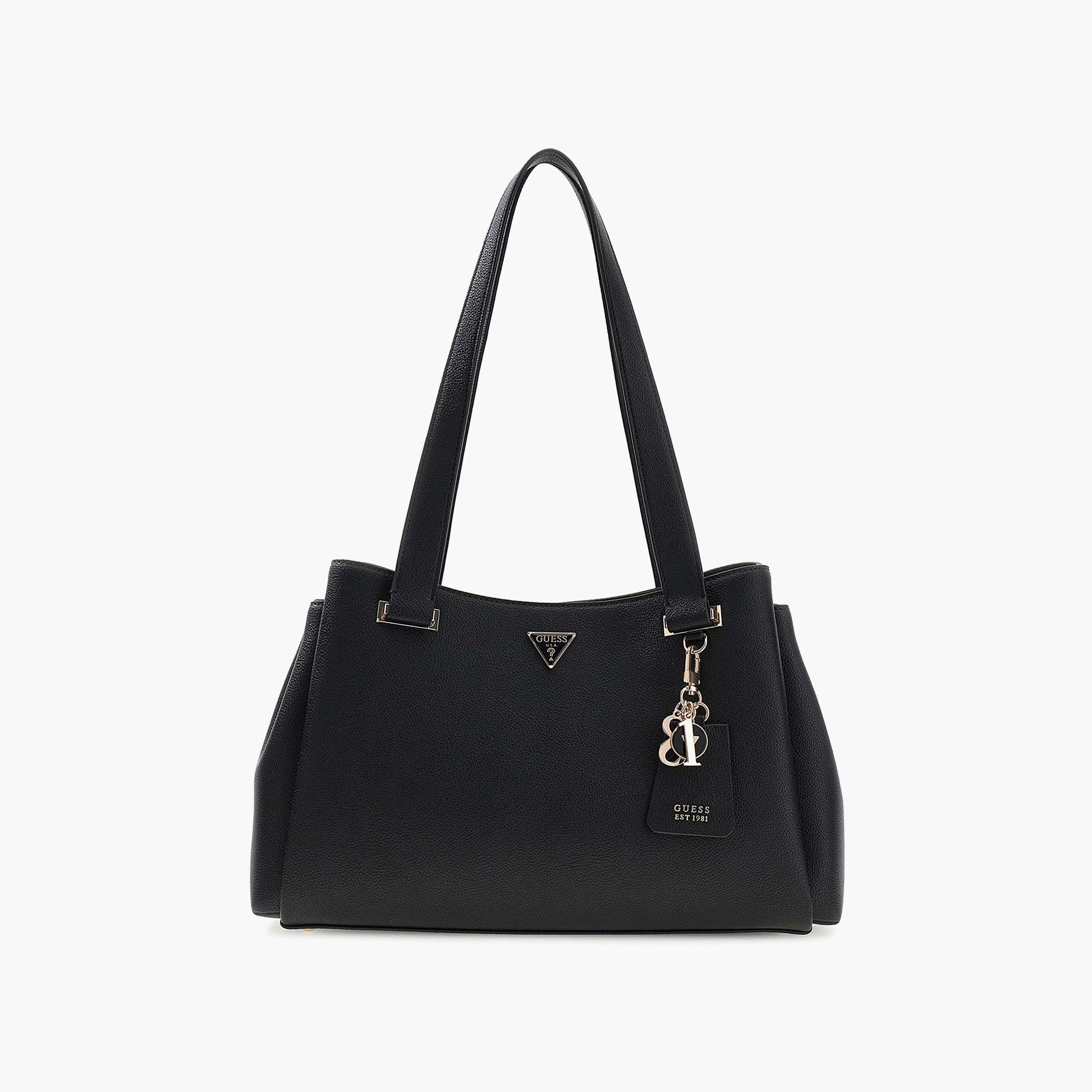 Guess Evie Textured Double Handle Tote Bag with Zipper Closure-women-bagsandwallets-handbags-image-1