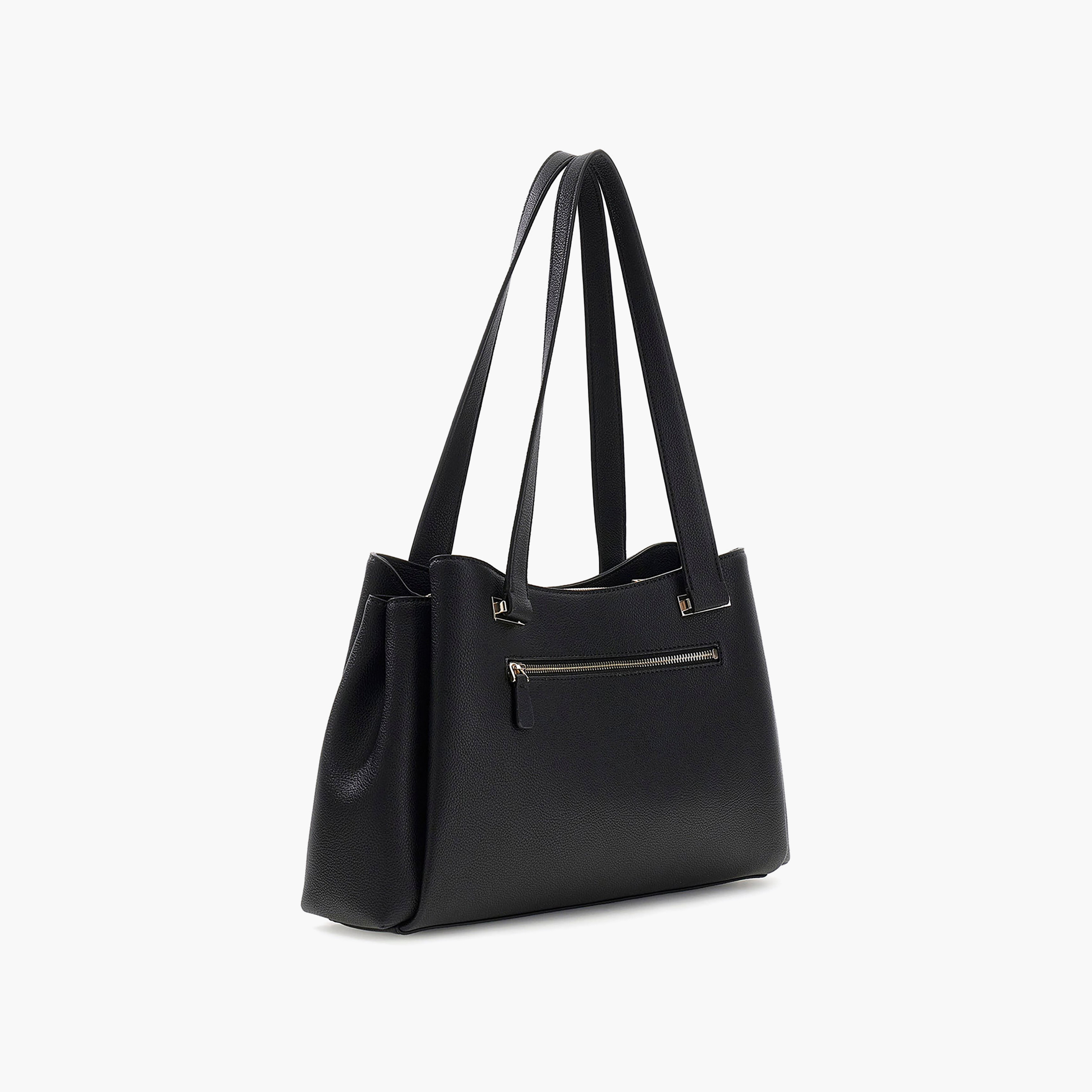 Guess Evie Textured Double Handle Tote Bag with Zipper Closure-women-bagsandwallets-handbags-image-2