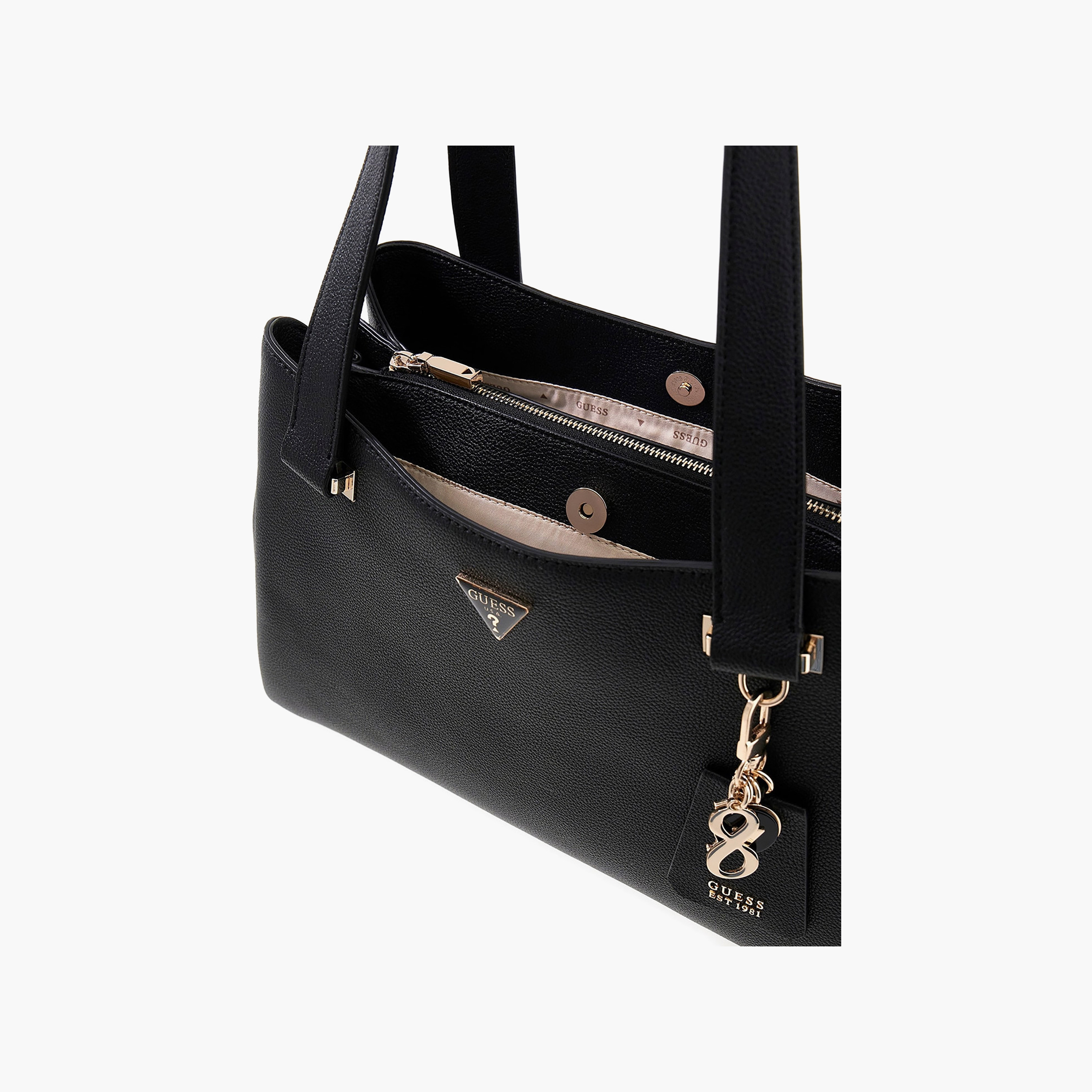 Guess Evie Textured Double Handle Tote Bag with Zipper Closure-women-bagsandwallets-handbags-image-3