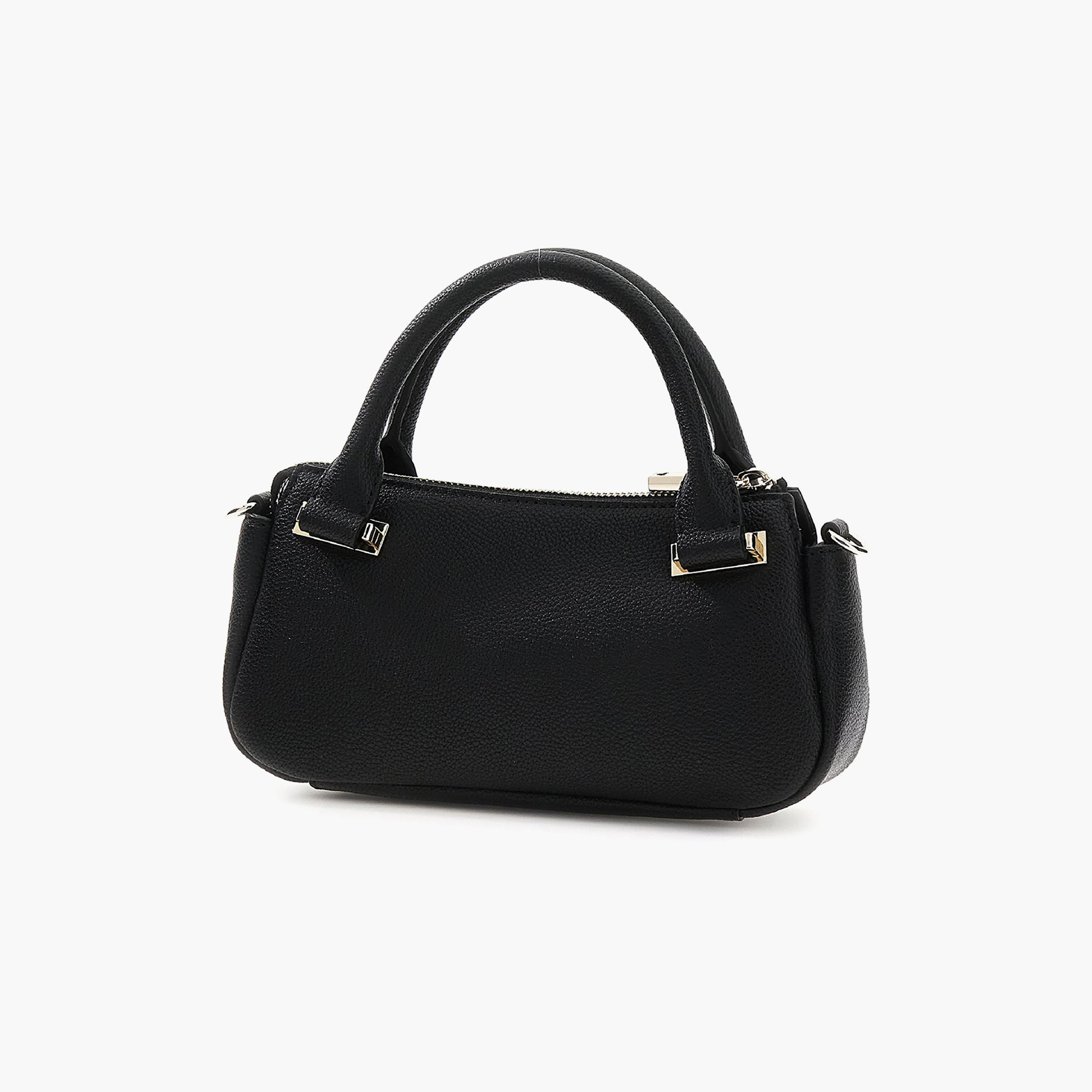 Guess Evie Textured Double Handle Mini Satchel Bag with Zipper Closure-women-bagsandwallets-handbags-image-3