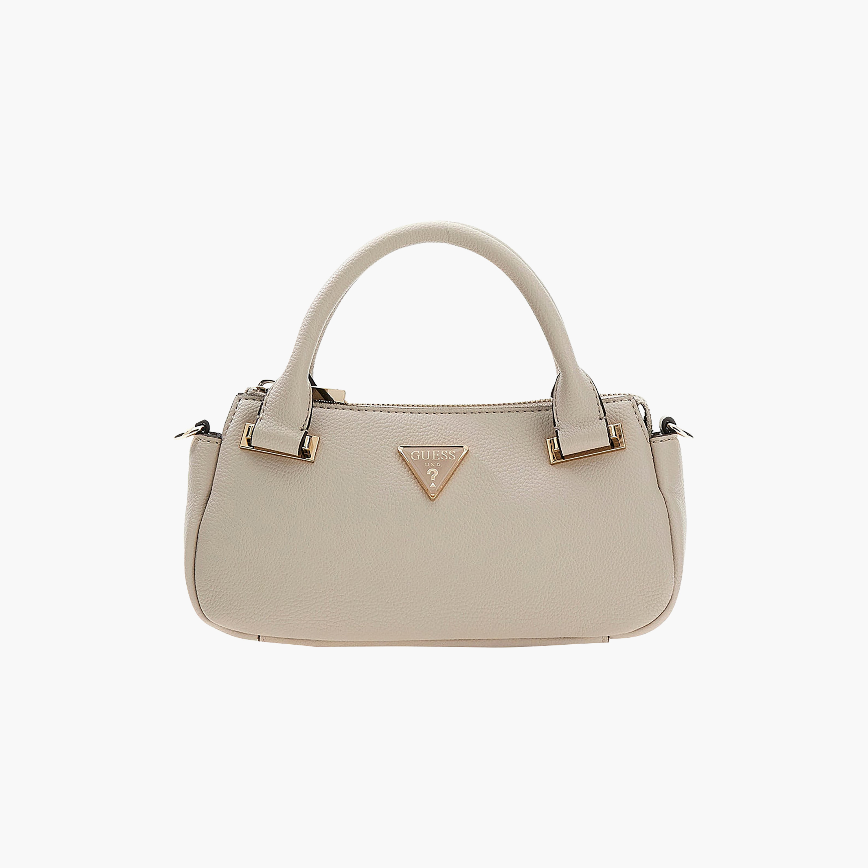 Guess Evie Textured Double Handle Mini Satchel Bag with Zipper Closure-women-bagsandwallets-handbags-image-1