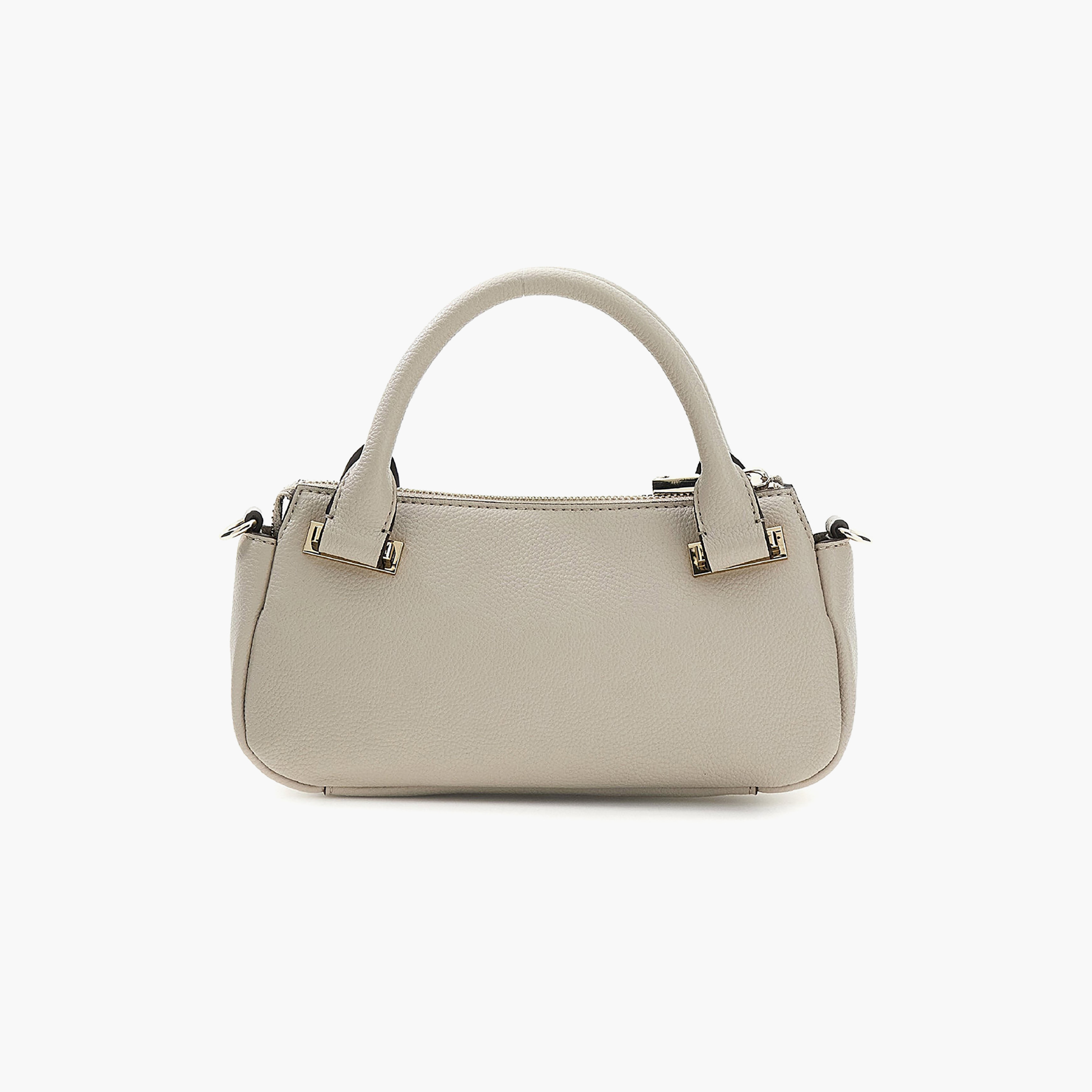 Guess Evie Textured Double Handle Mini Satchel Bag with Zipper Closure-women-bagsandwallets-handbags-image-2
